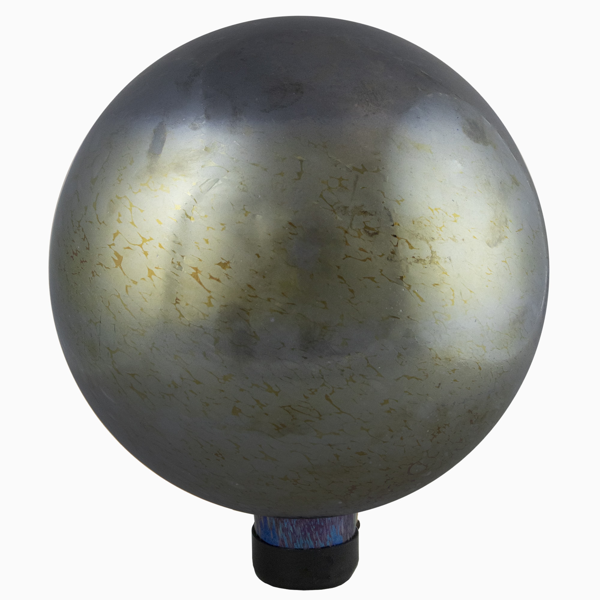 10&#x22; Gold and Silver Metallic Mirrored Glass Garden Gazing Ball