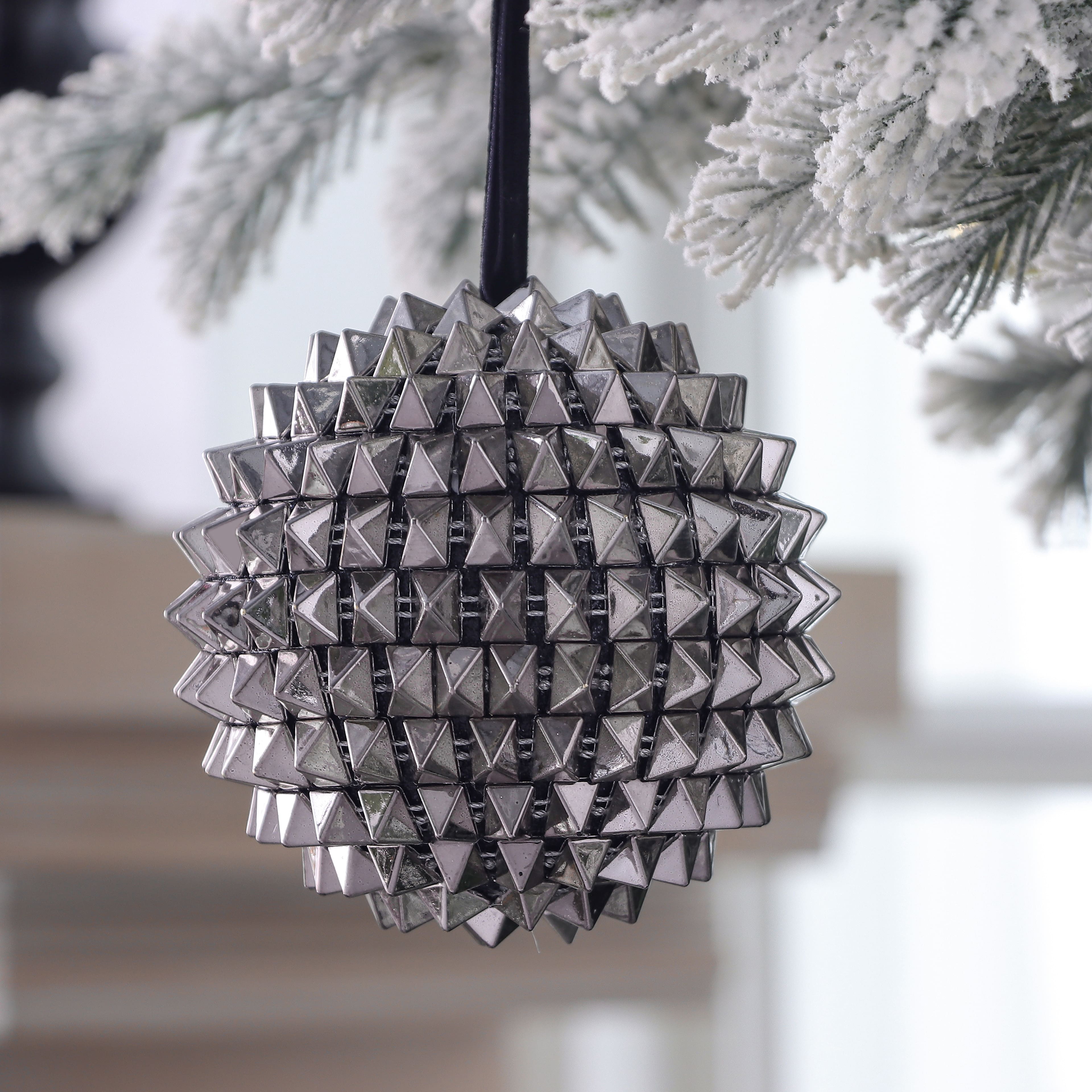 4&#x22; Silver Spikes Ball Ornament by Ashland&#xAE;