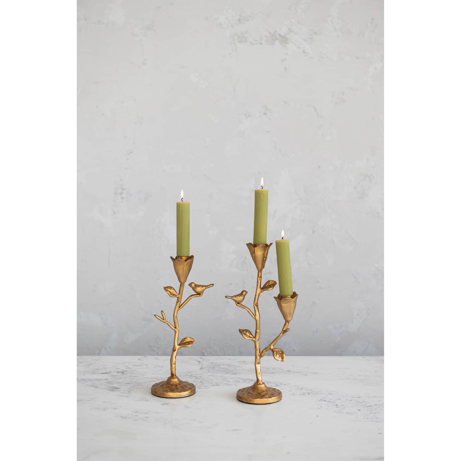 Hello Honey® 11.7" Gold Double Taper Metal Candelabra