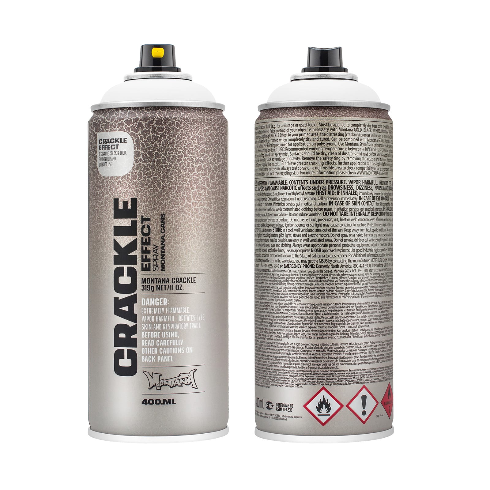 12 Pack: Montana&#x2122; Cans Crackle Effect Spray Paint, 400mL
