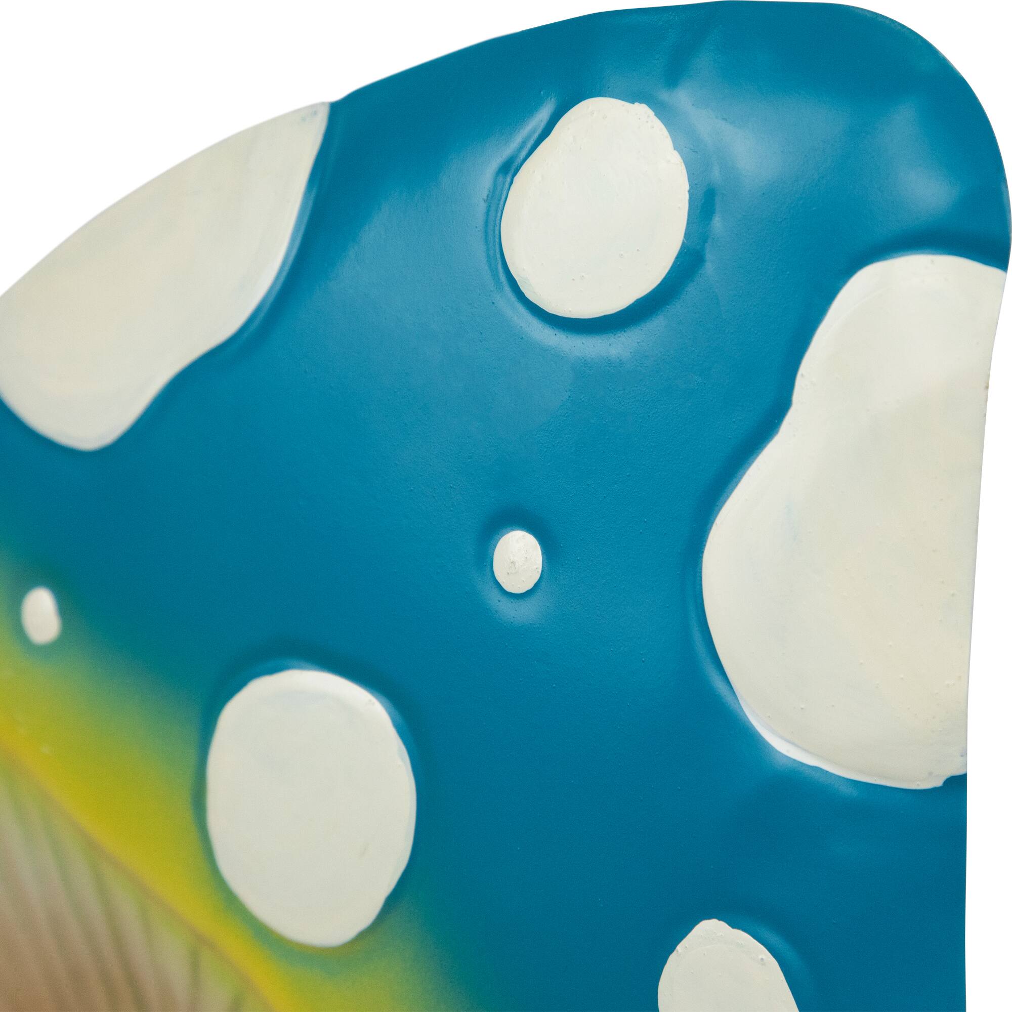 16" Blue & Green Double Spotted Mushrooms Outdoor Garden Stake