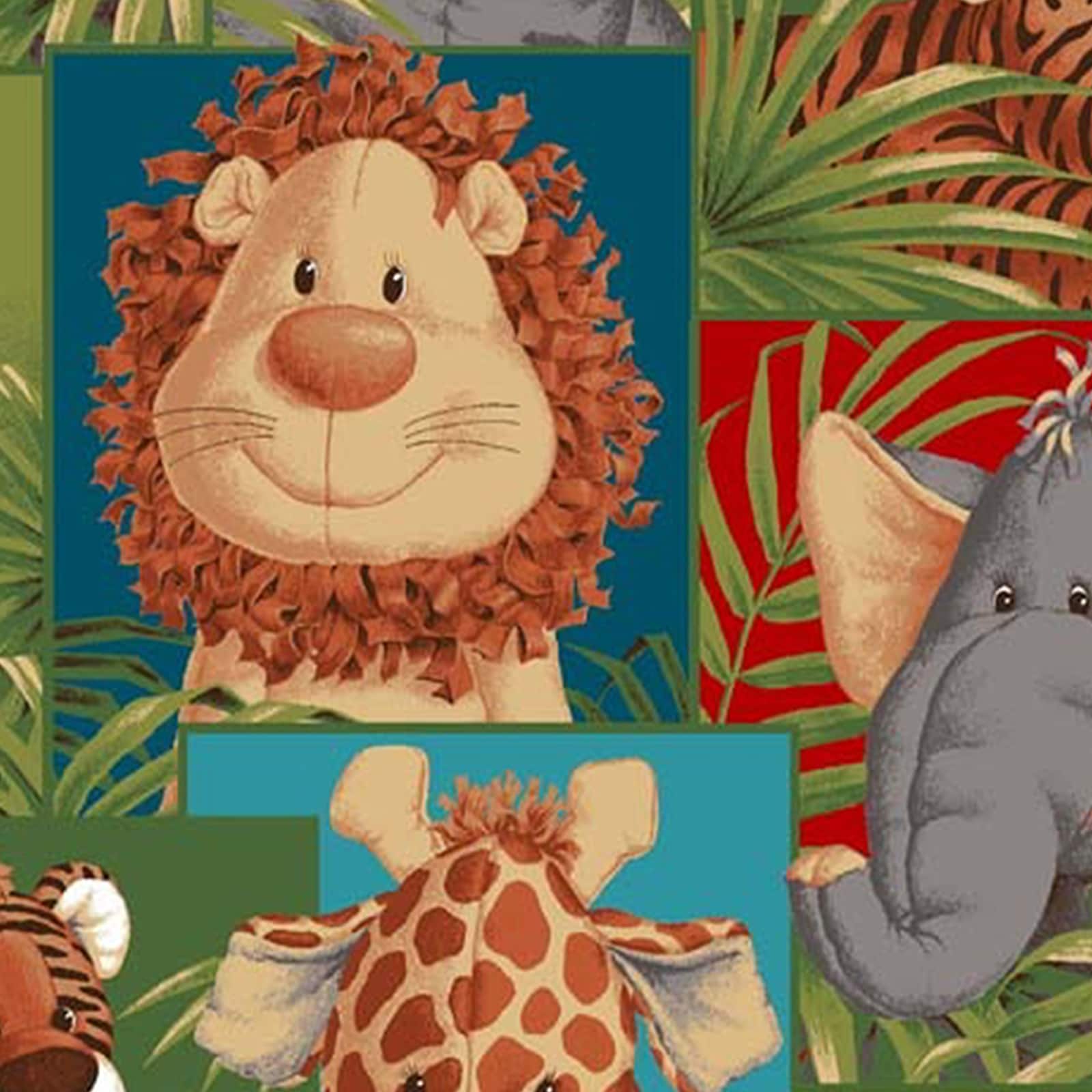 Fabric Traditions Dark Colors Jungle Babies Cotton Fabric