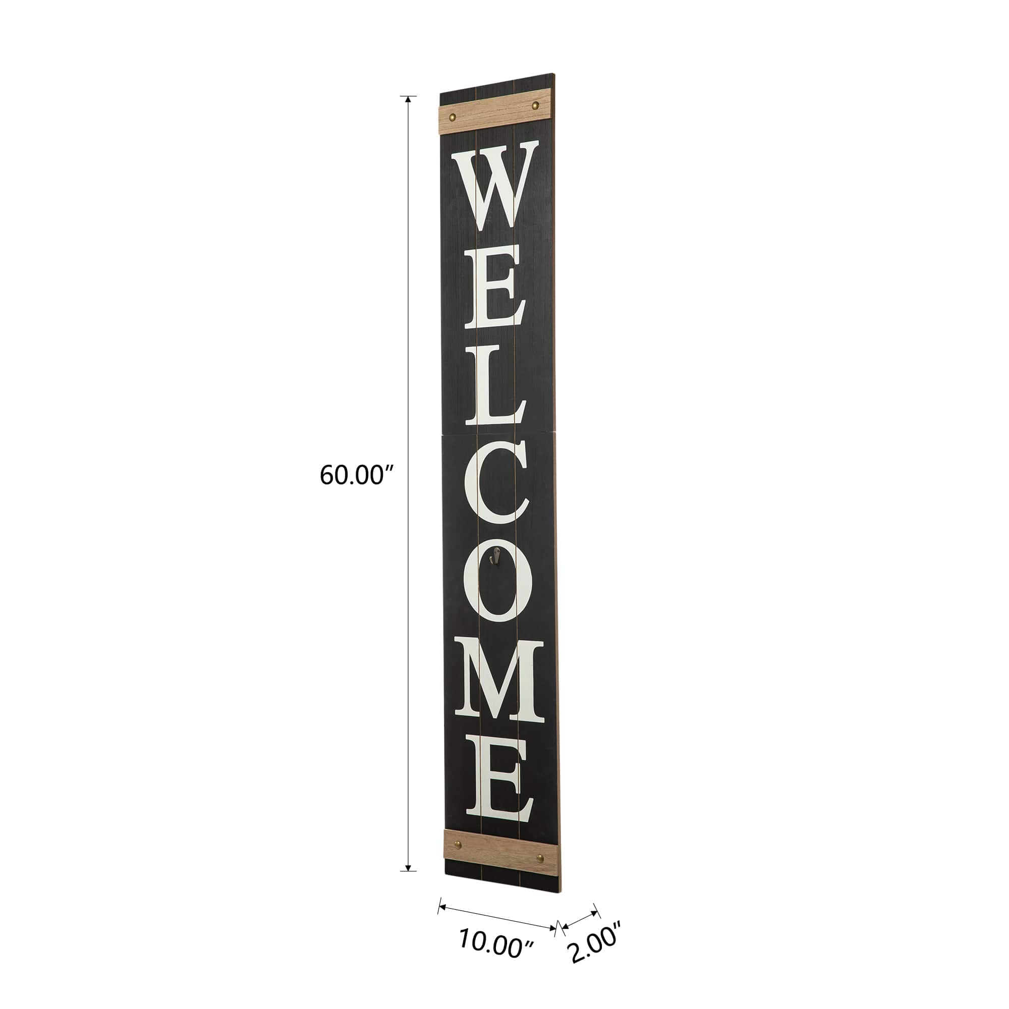 Glitzhome&#xAE; 5ft. Welcome Wood Porch Sign with 4 Changeable Wreaths