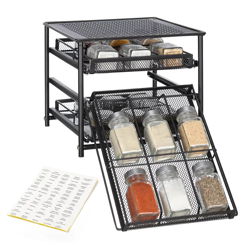 3-Tier 18-Bottle Spice Rack Organizer