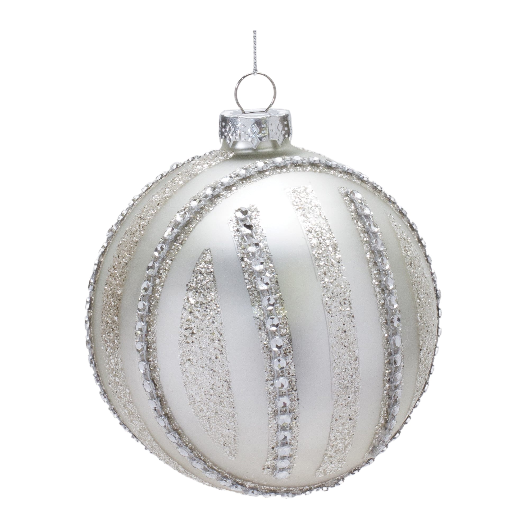 6ct. 4&#x22; Jeweled Glass Ball Ornaments