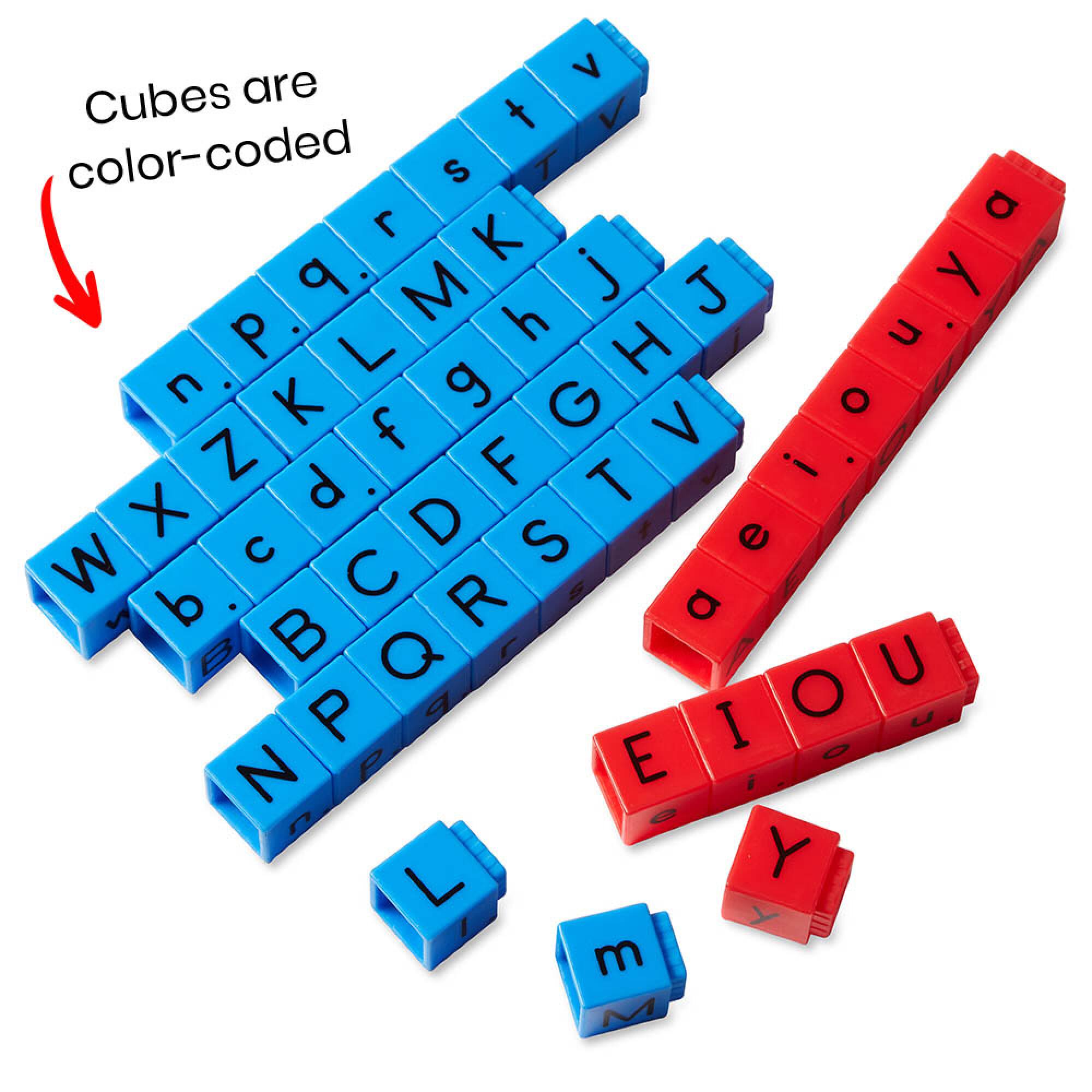 hand2mind Reading Rods Alphabet &#x26; Phonemic Awareness Linking Cubes