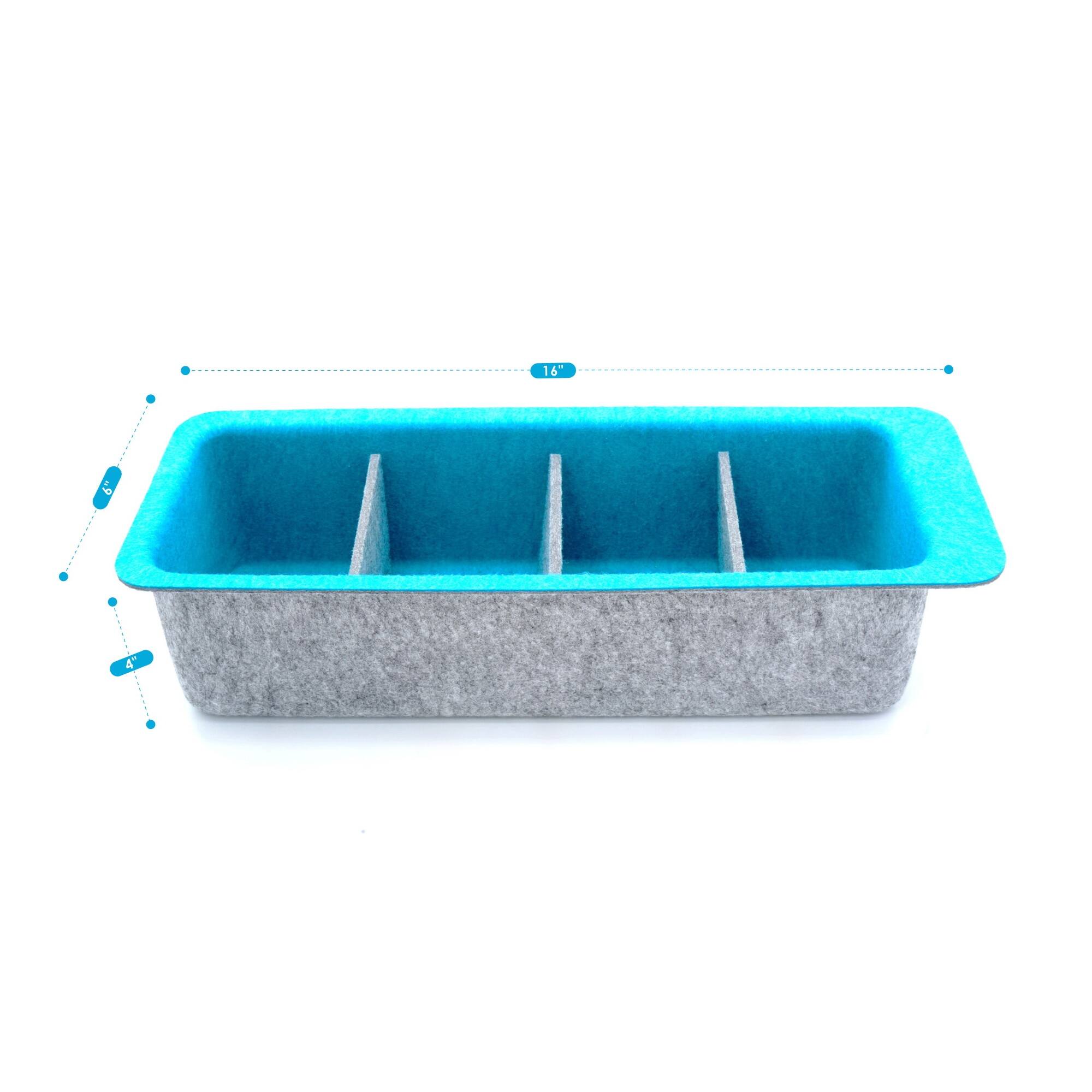 Welaxy Felt Adjustable 4 Slot Drawer Organizer Bin