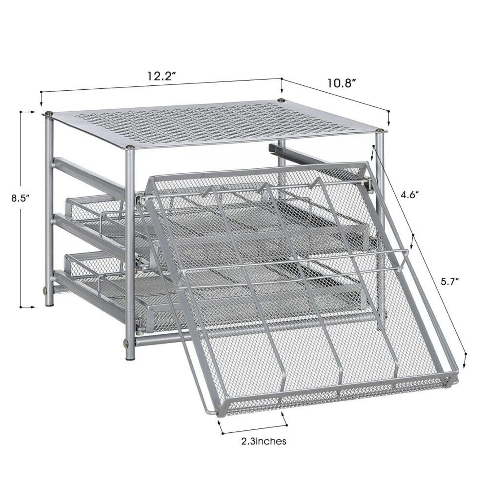 NEX™ 3-Tier 24-Bottle Metal Spice Rack with Drawer Organizer