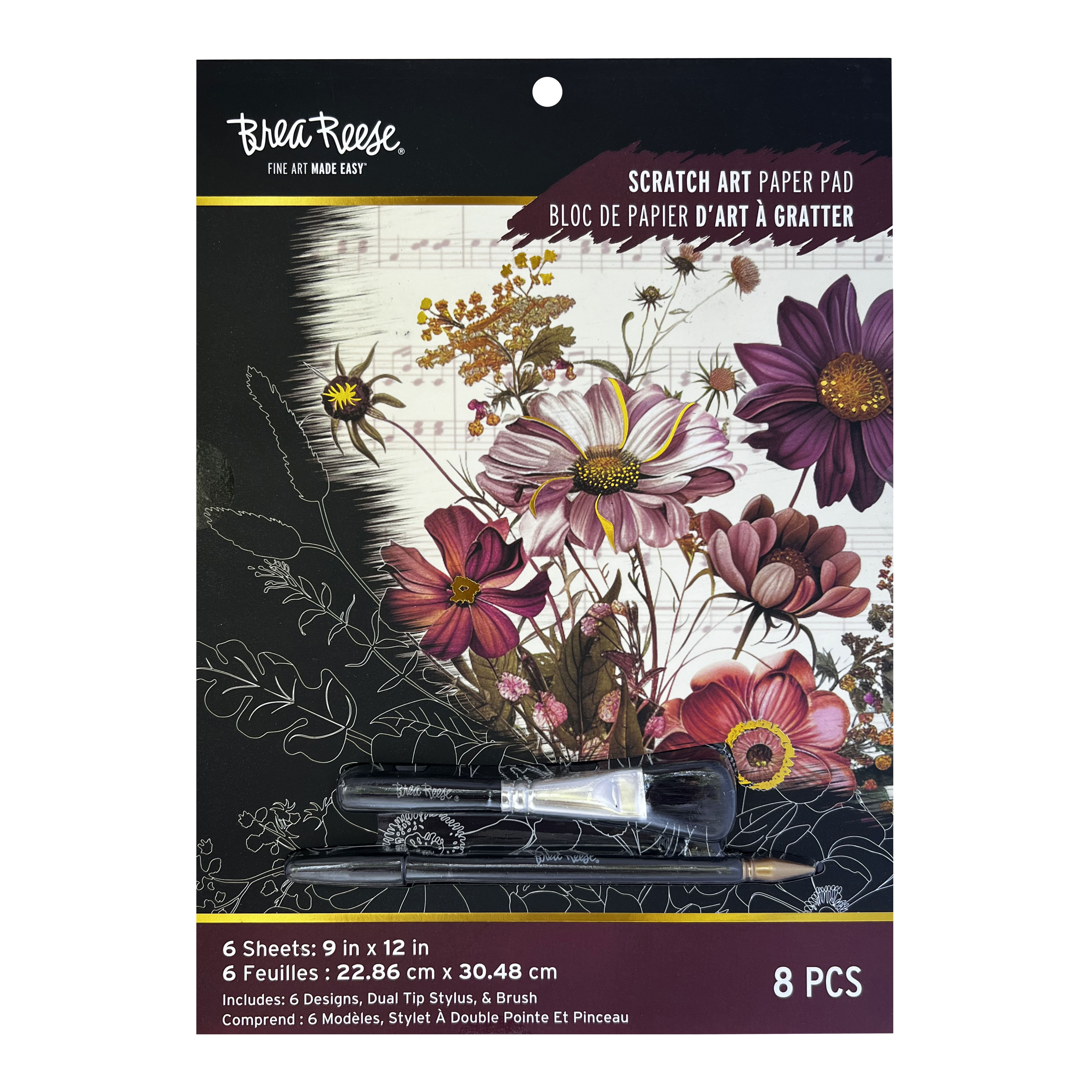 Brea Reese&#x2122; 9&#x22; x 12&#x22; Woodland Songs Scratch Art Paper Pad