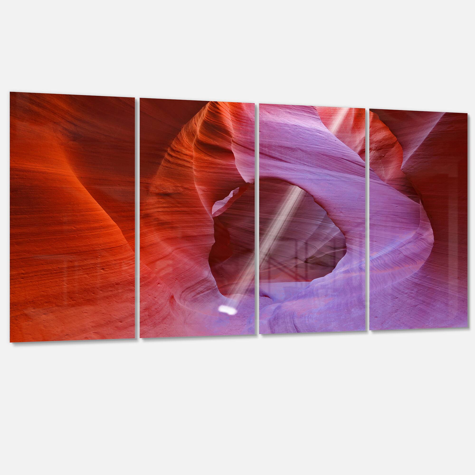 Designart - Red Orange Antelope Canyon - Landscape Photo Canvas Art Print