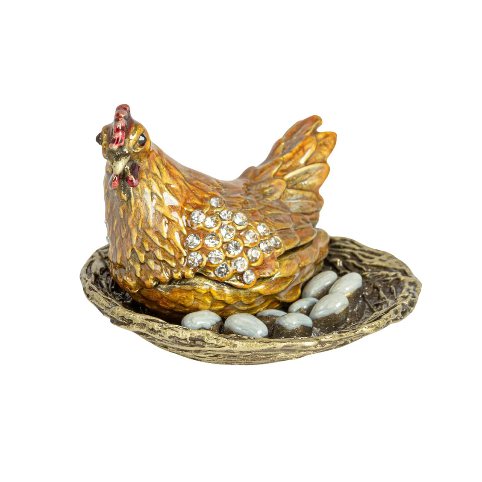 Hello Honey® 2.75" Multicolor Jeweled Hen Trinket Box
