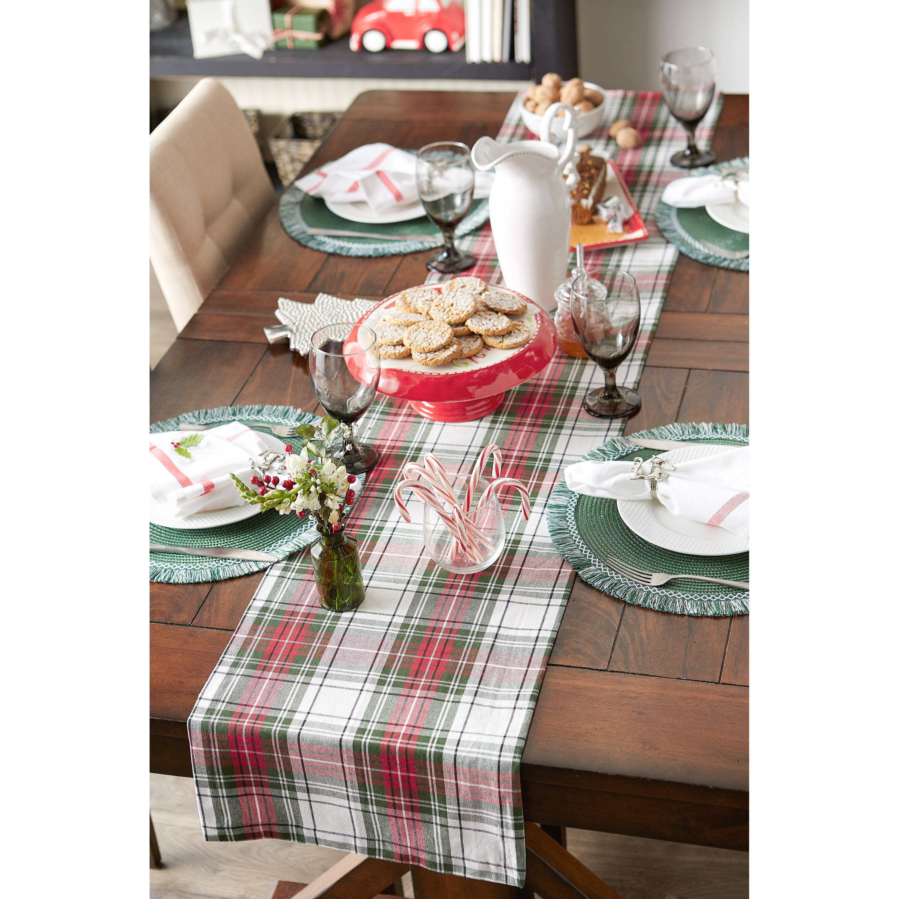 DII&#xAE; 108&#x22; Christmas Plaid Table Runner