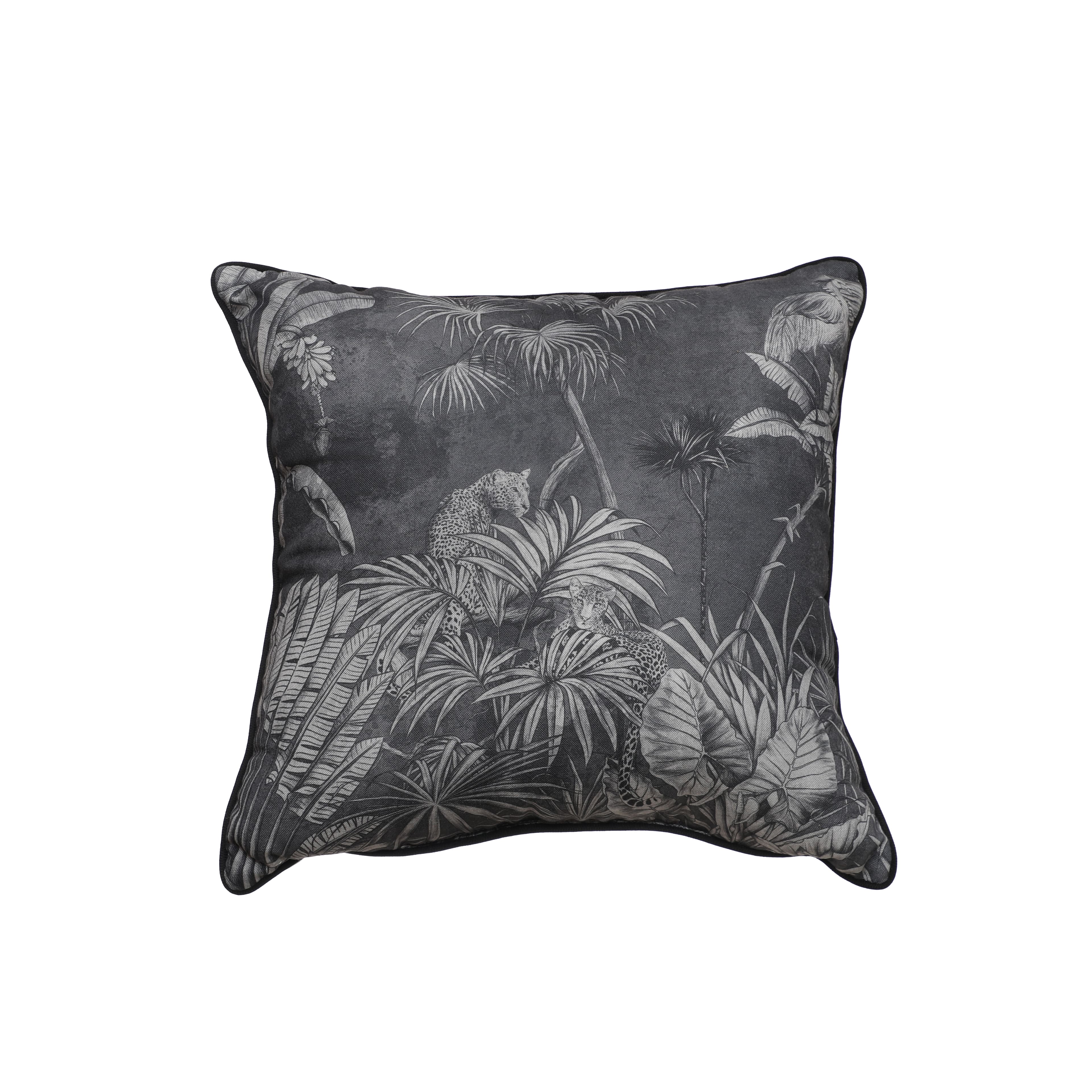 Monochrome Jungle Print Throw Pillow by Ashland®