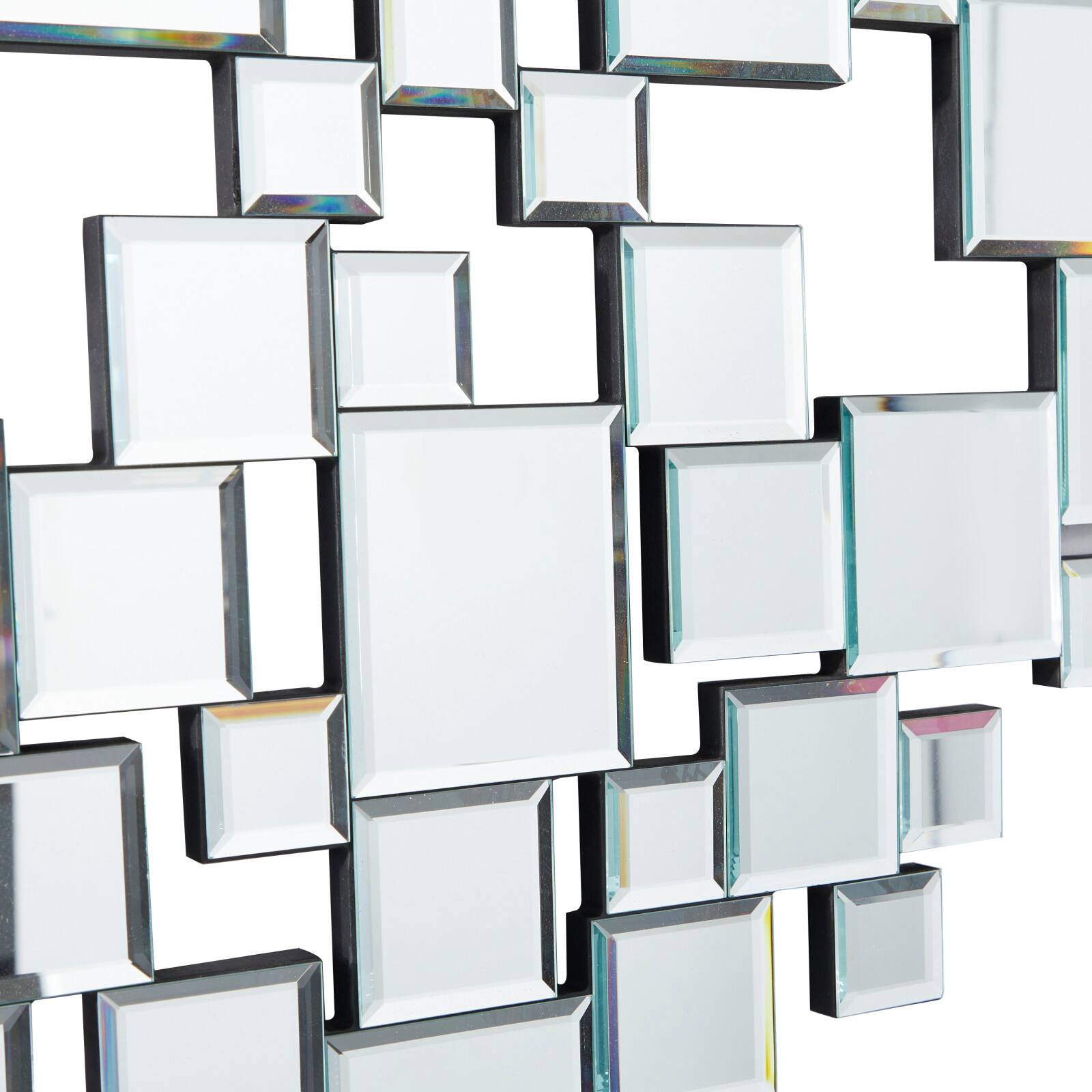 The Novogratz Silver Glass Shaped Mirrored Heart Wall Mirror 32&#x22; x 1&#x22; x 32&#x22;