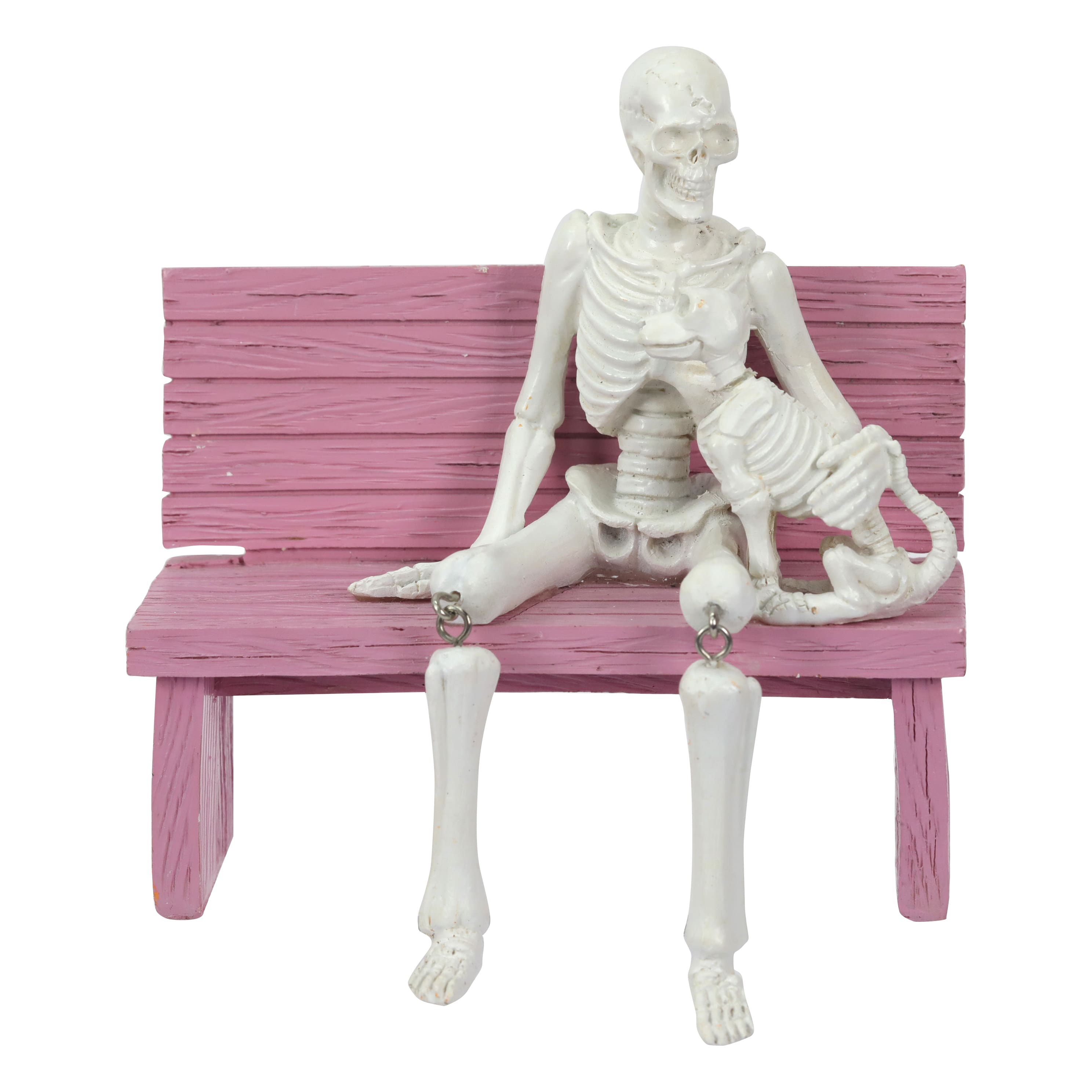 6&#x22; Skeleton On Pink Bench Decoration by Ashland&#xAE;