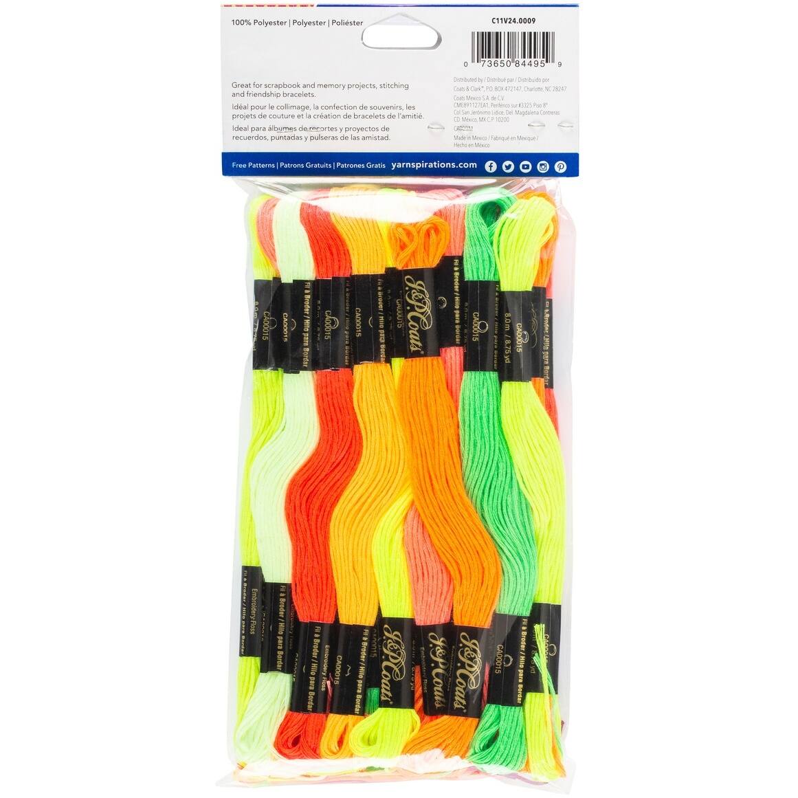Coats & Clark 6Strand Embroidery Floss Pack, Neons Michaels