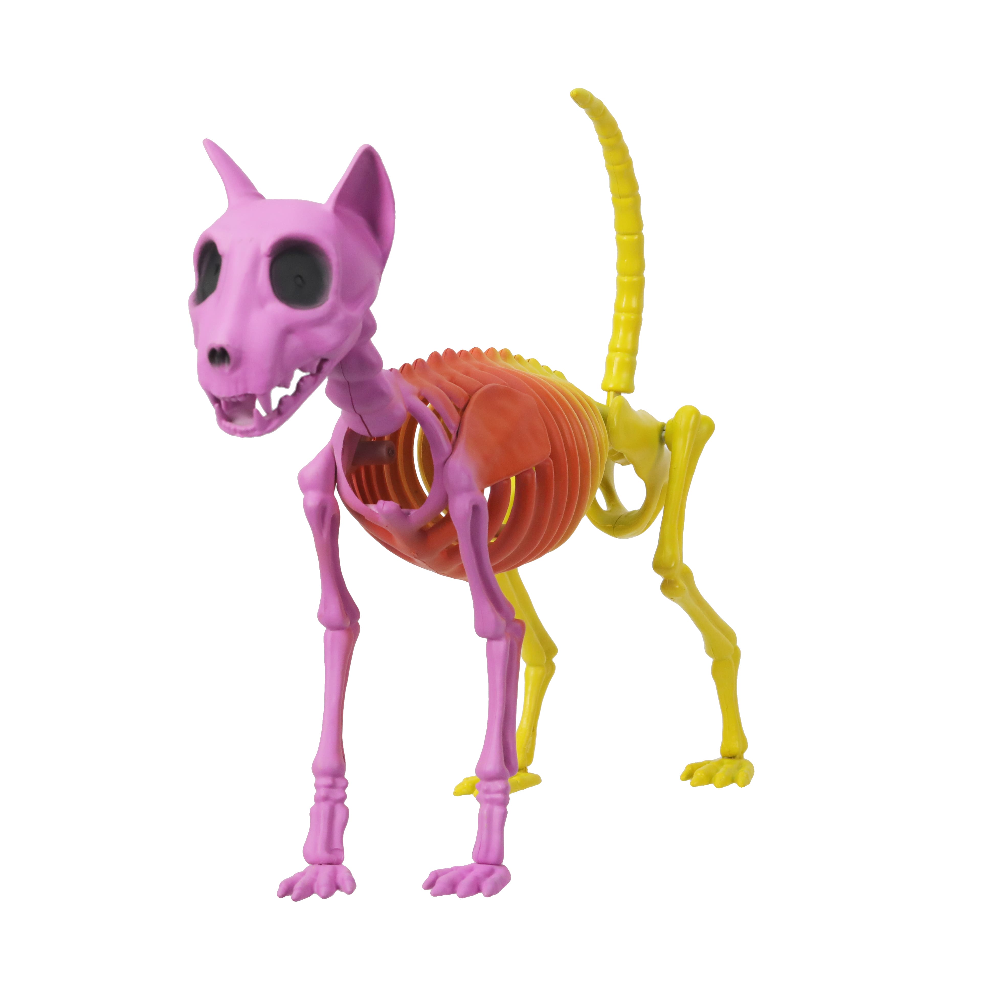 19.7&#x22; Pink, Orange &#x26; Yellow Skeleton Cat Decoration by Ashland&#xAE;