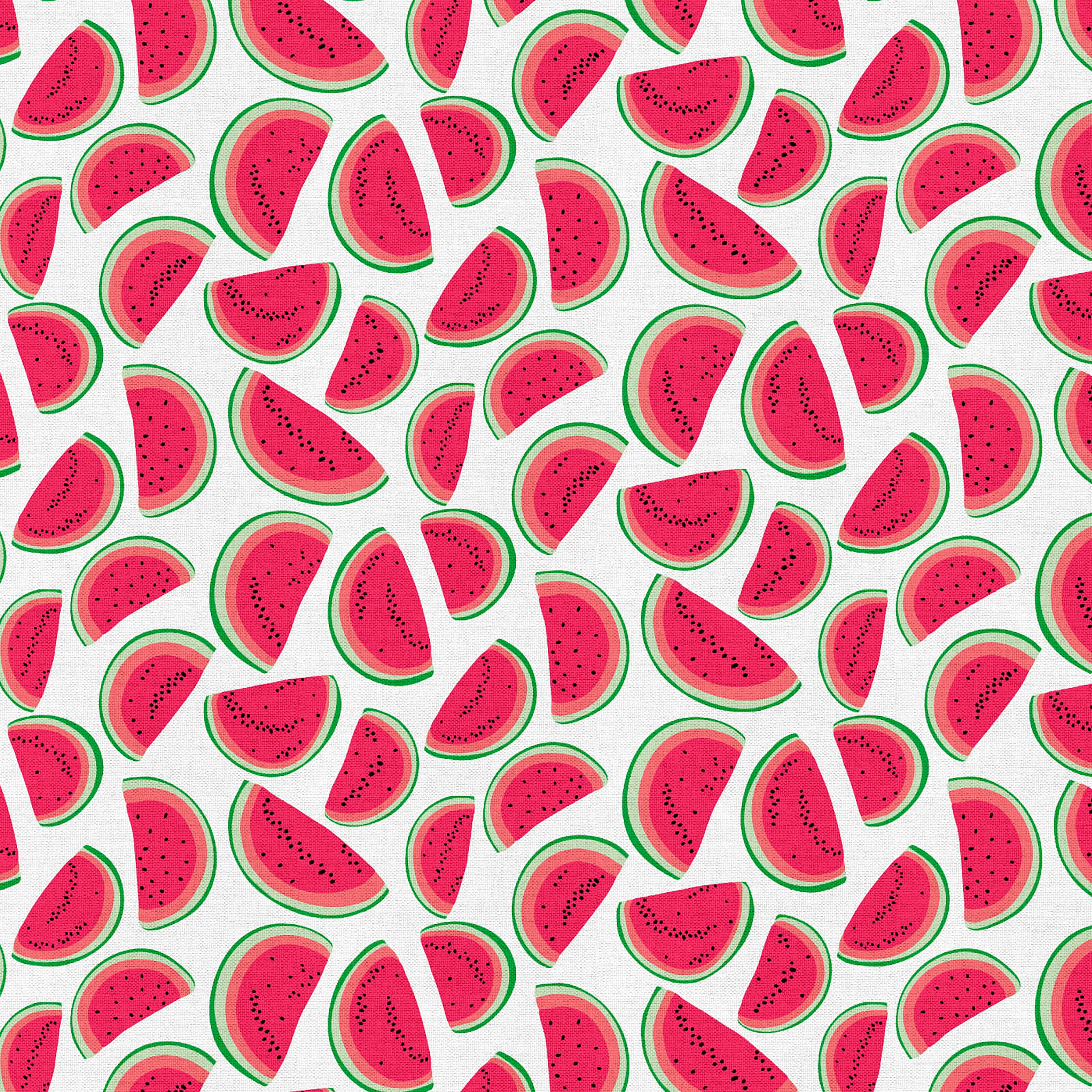 Fabric Editions White Watermelon Cotton Fabric