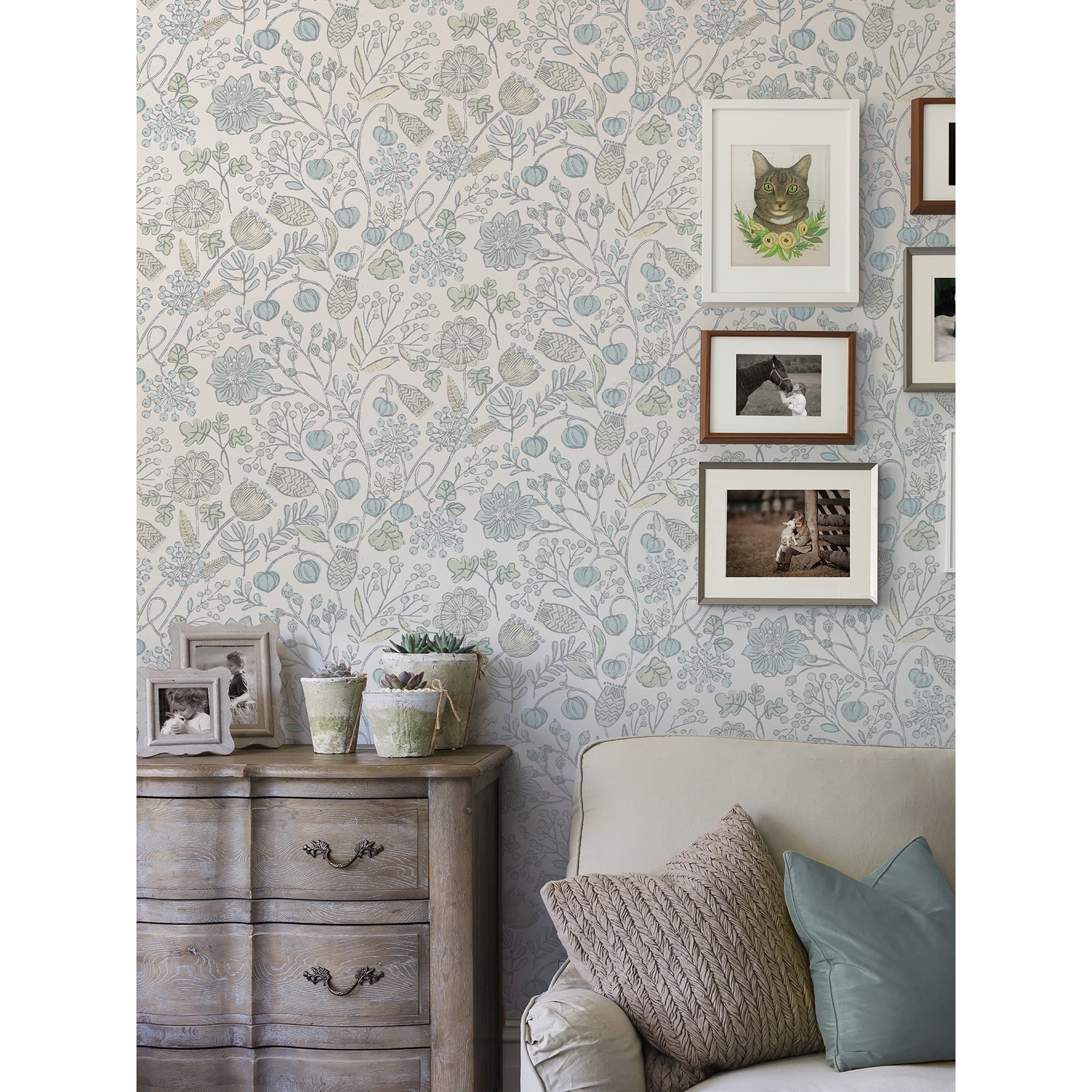 NuWallpaper Blue & Green Southern Trail Peel & Stick Wallpaper | Michaels