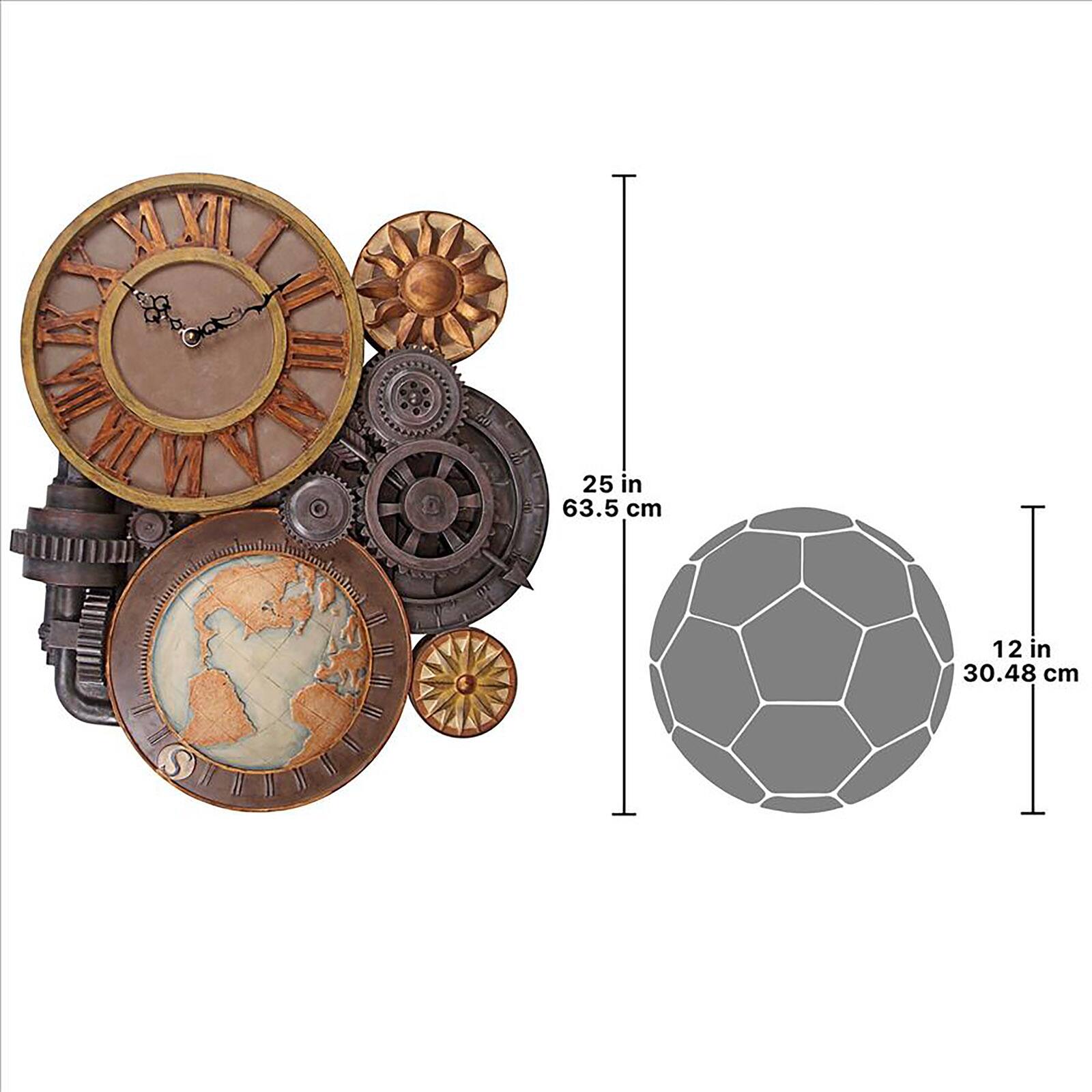 Design Toscano 25&#x22; Gears of Time Sculptural Wall Clock