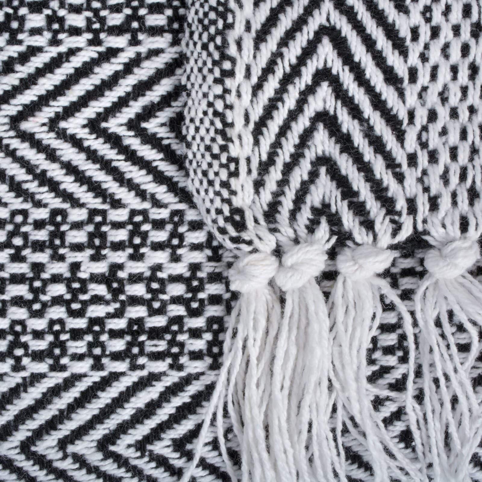 DII&#xAE; Black Herringbone Stripe Throw