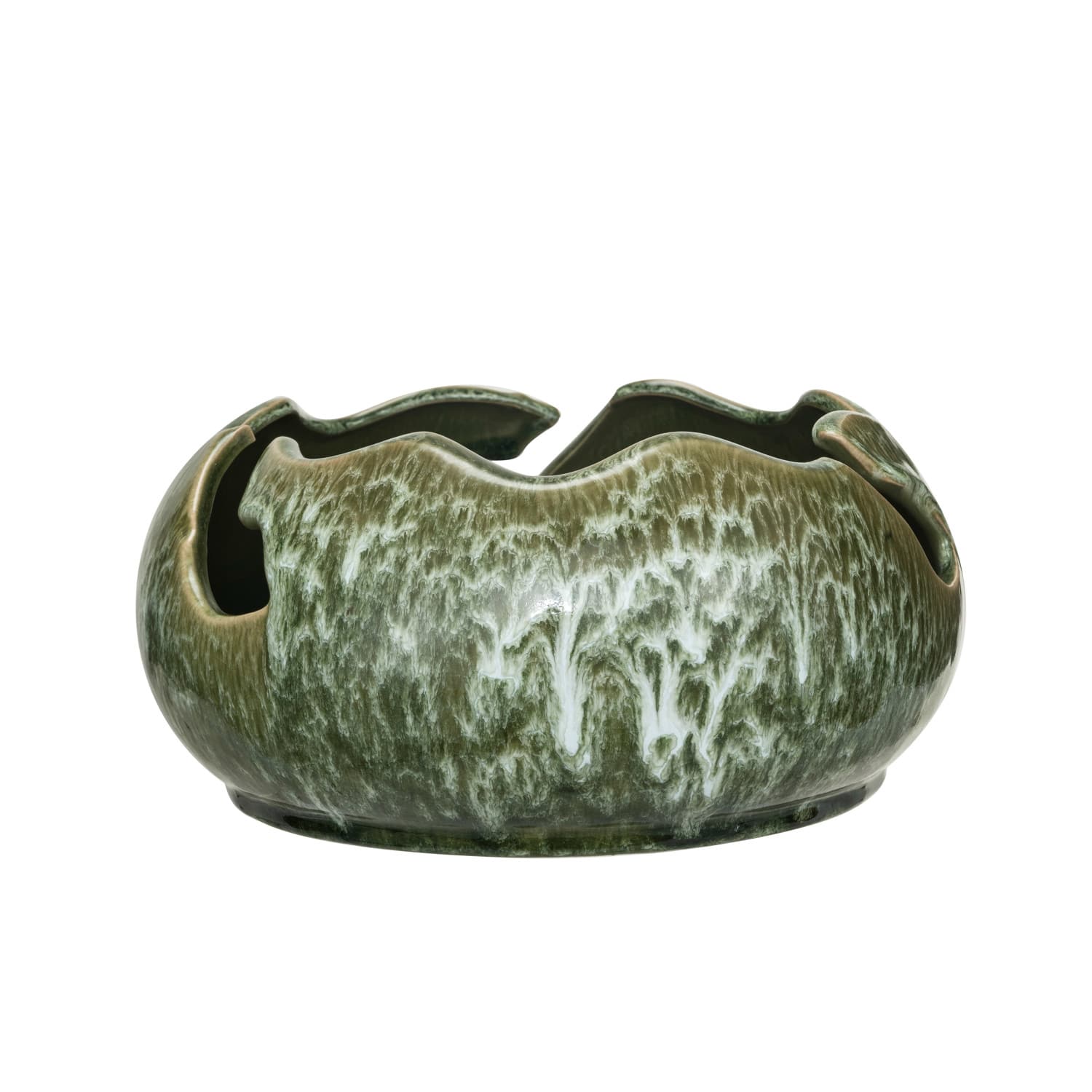 Hello Honey&#xAE; 10&#x22; Green Stoneware Organic Shaped Bowl