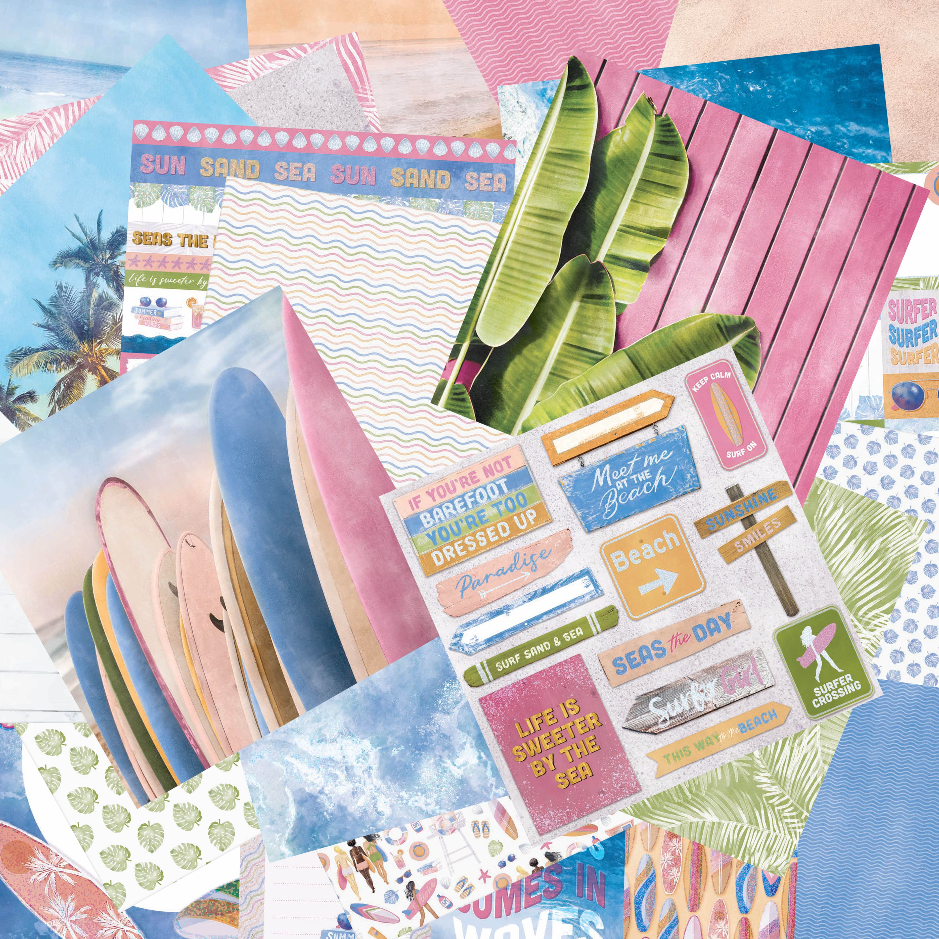 Craft Smith 12&#x22; x 12&#x22; Surfer Girl Paper Pad, 48 Sheets