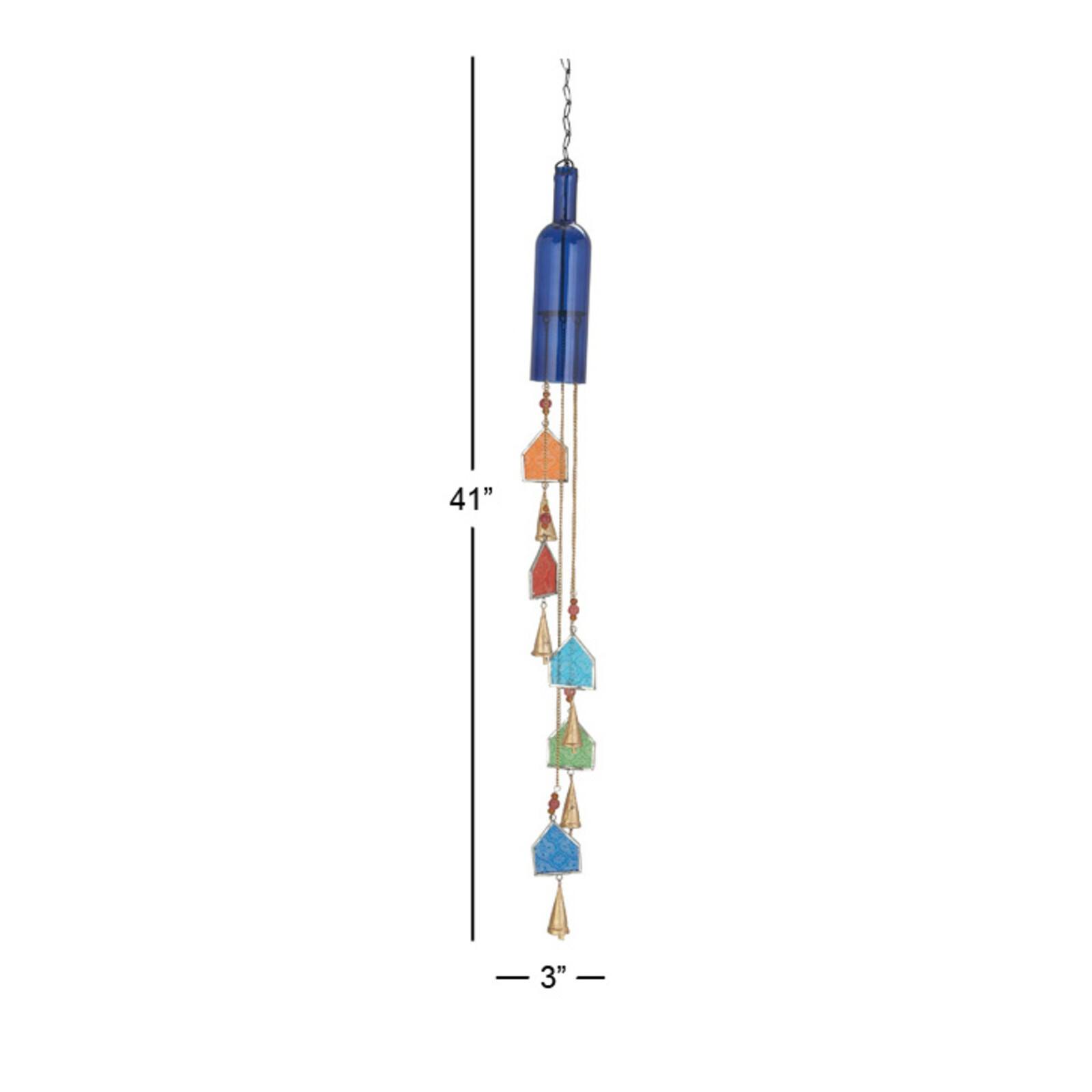 41&#x22; Blue Glass Eclectic Windchime