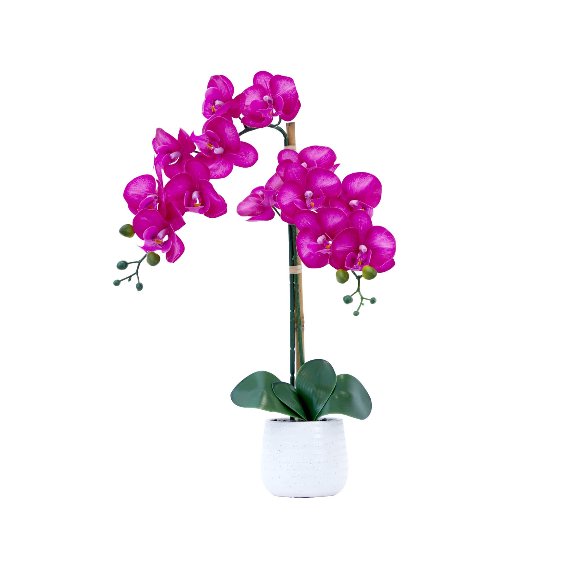 19" Artificial Purple Orchid with Decorative Vase