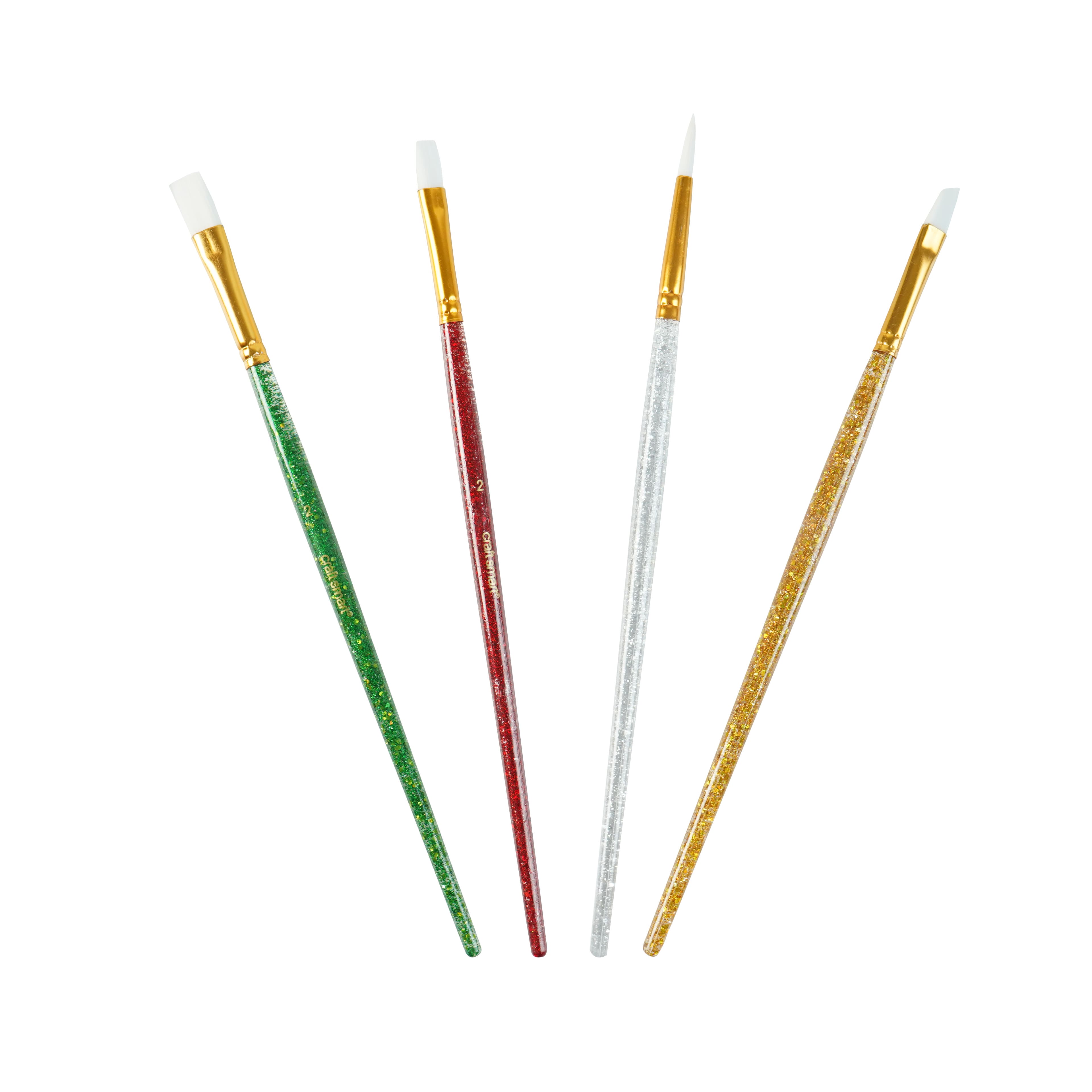 Christmas Glitter Multi-Purpose Synthetic Brushes Set by Craft Smart®