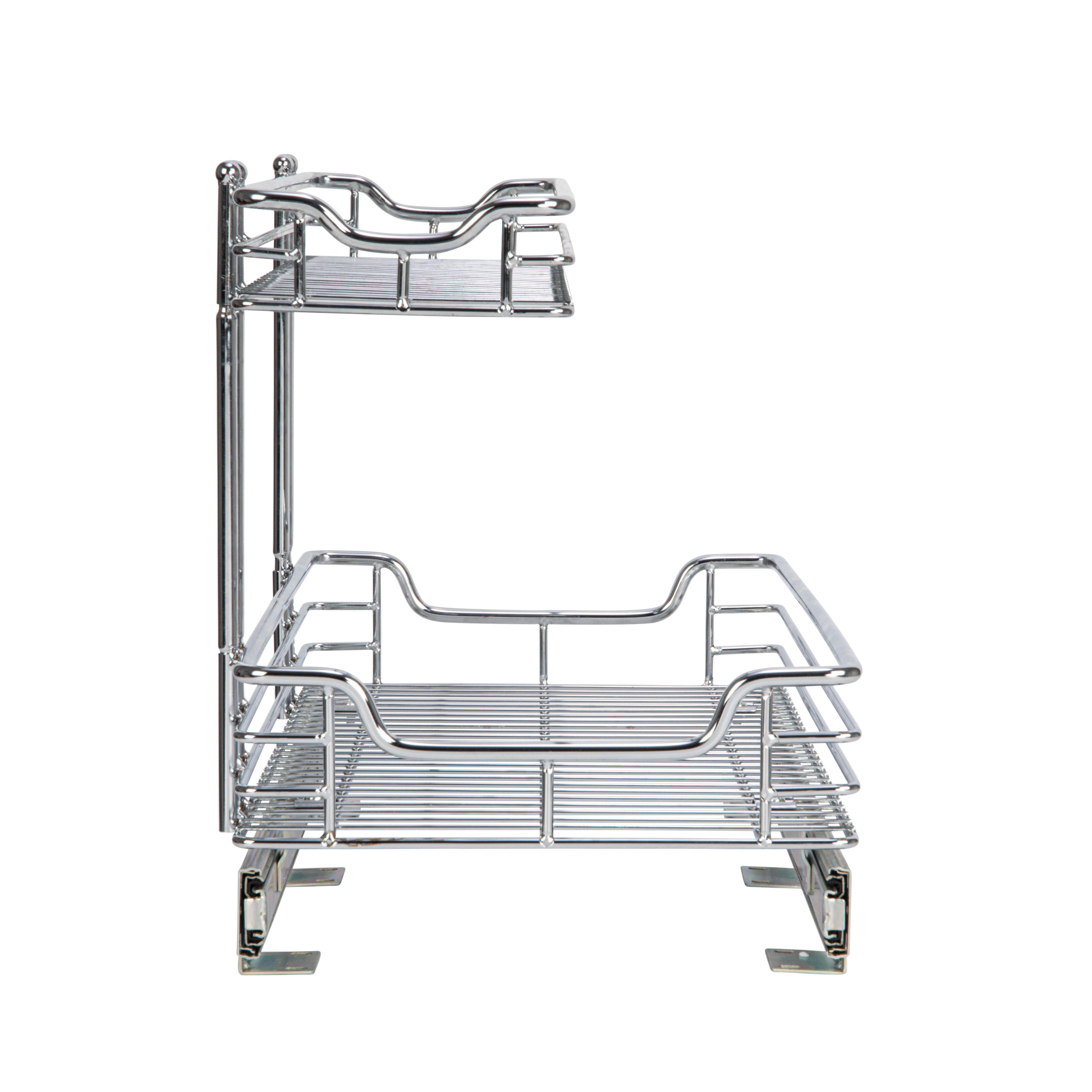 Household Essentials Glidez Chrome 2-Tier Cabinet Organizer