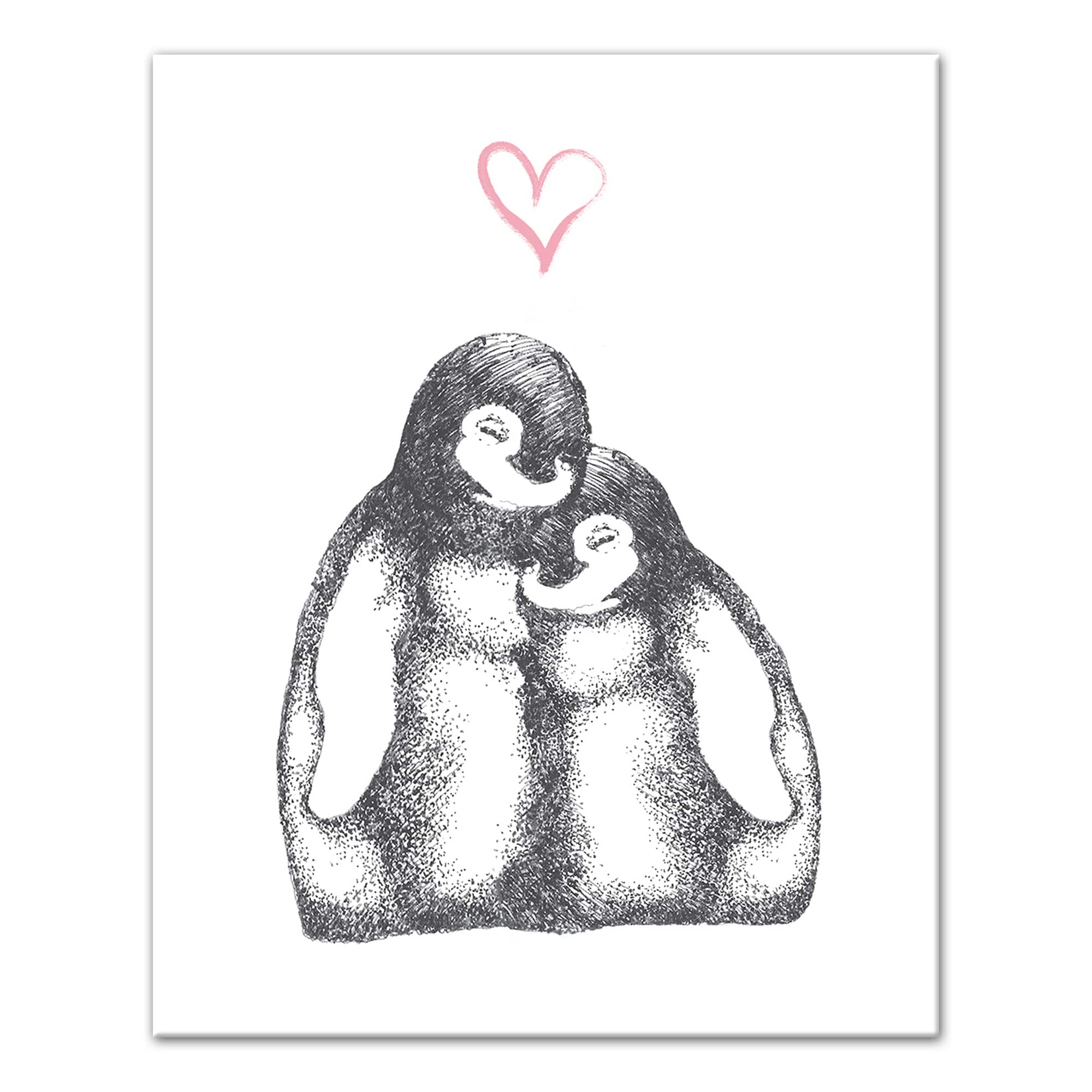 Penguin Love Canvas Wall Art