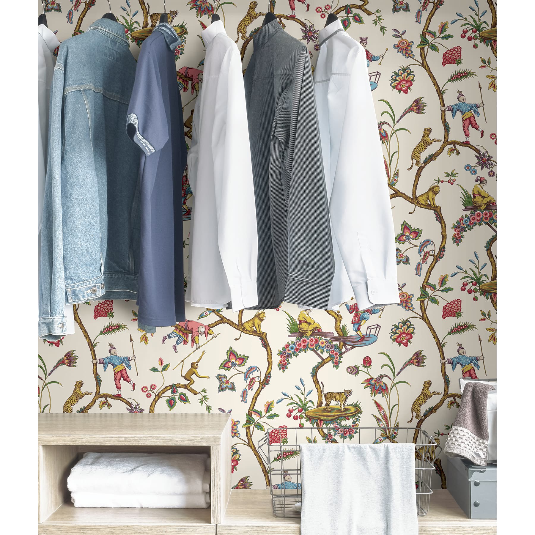 Wallpops White Chinoise Exotique Scalamandre Self Adhesive Wallpaper