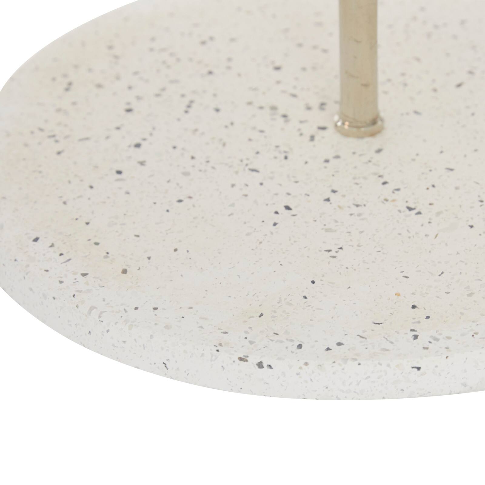 White Stoneware &#x26; Aluminum 2 Tier Tray Stand