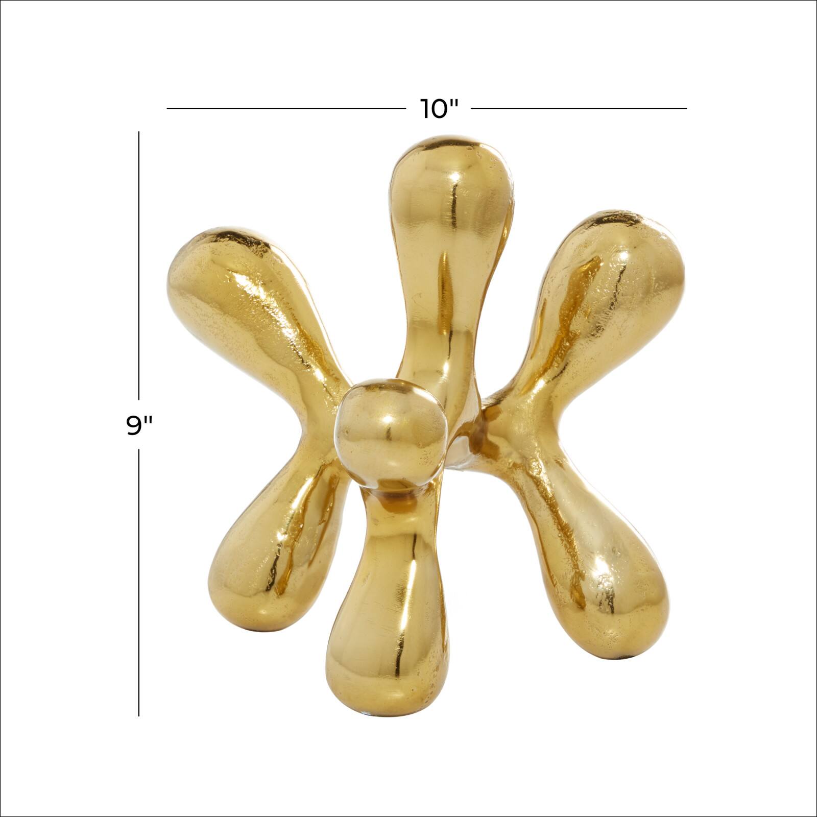 CosmoLiving by Cosmopolitan 9" Gold Aluminum Contemporary Abstract Sculpture