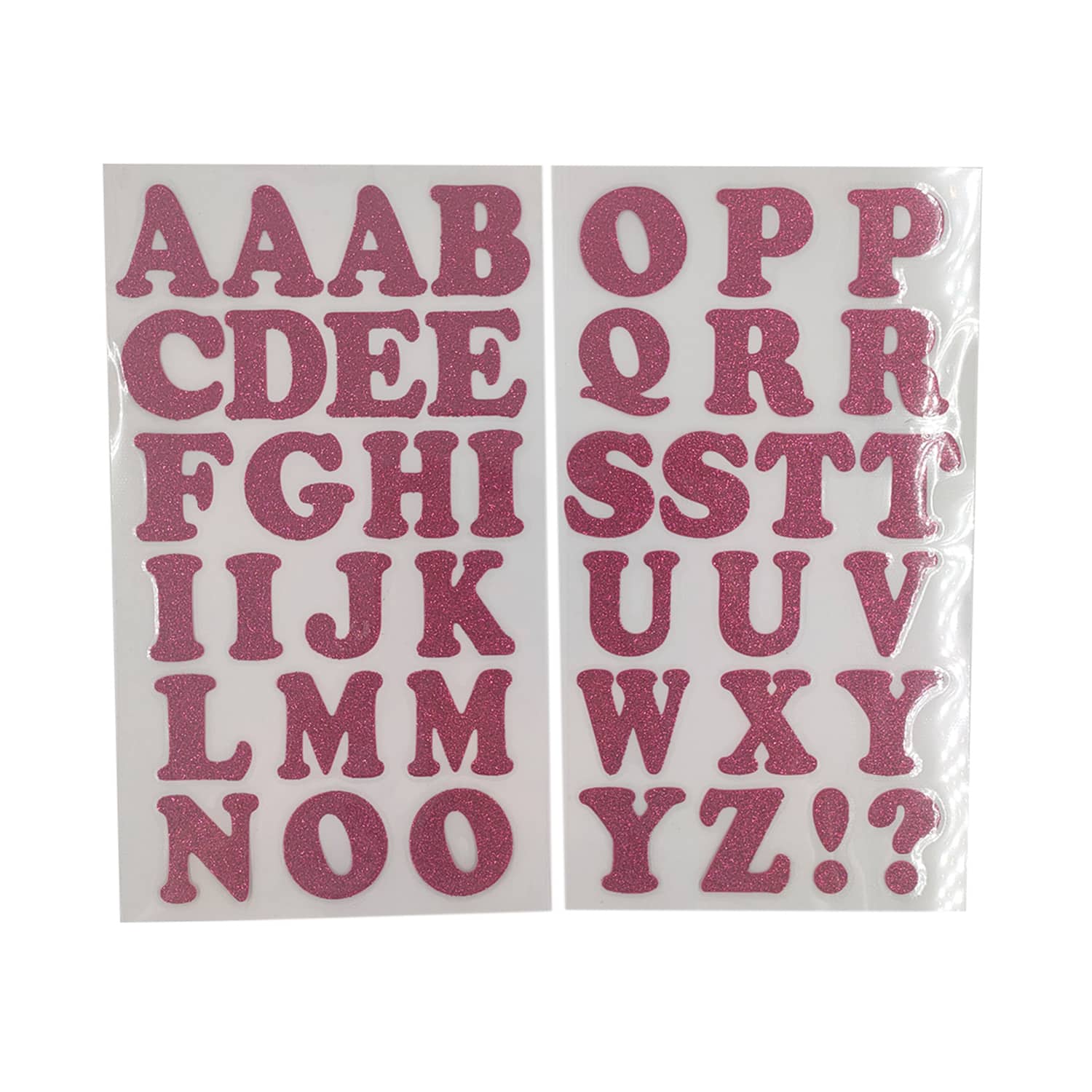 One Inch Pink Glitter Iron On Characters - Letters or Numbers Vinyl Printing