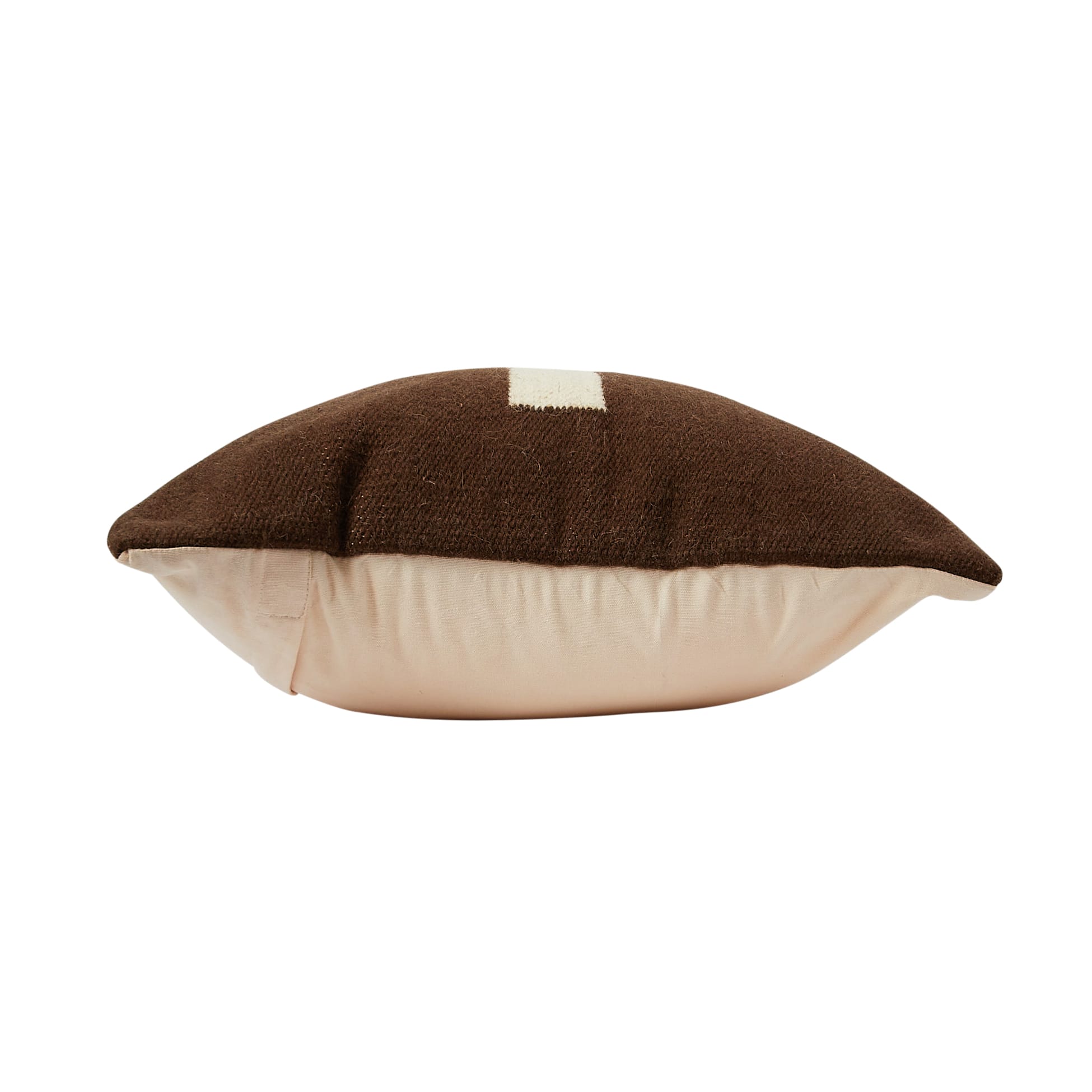 Brown &#x26; Natural Swiss Cross Cotton Wool Throw Pillow