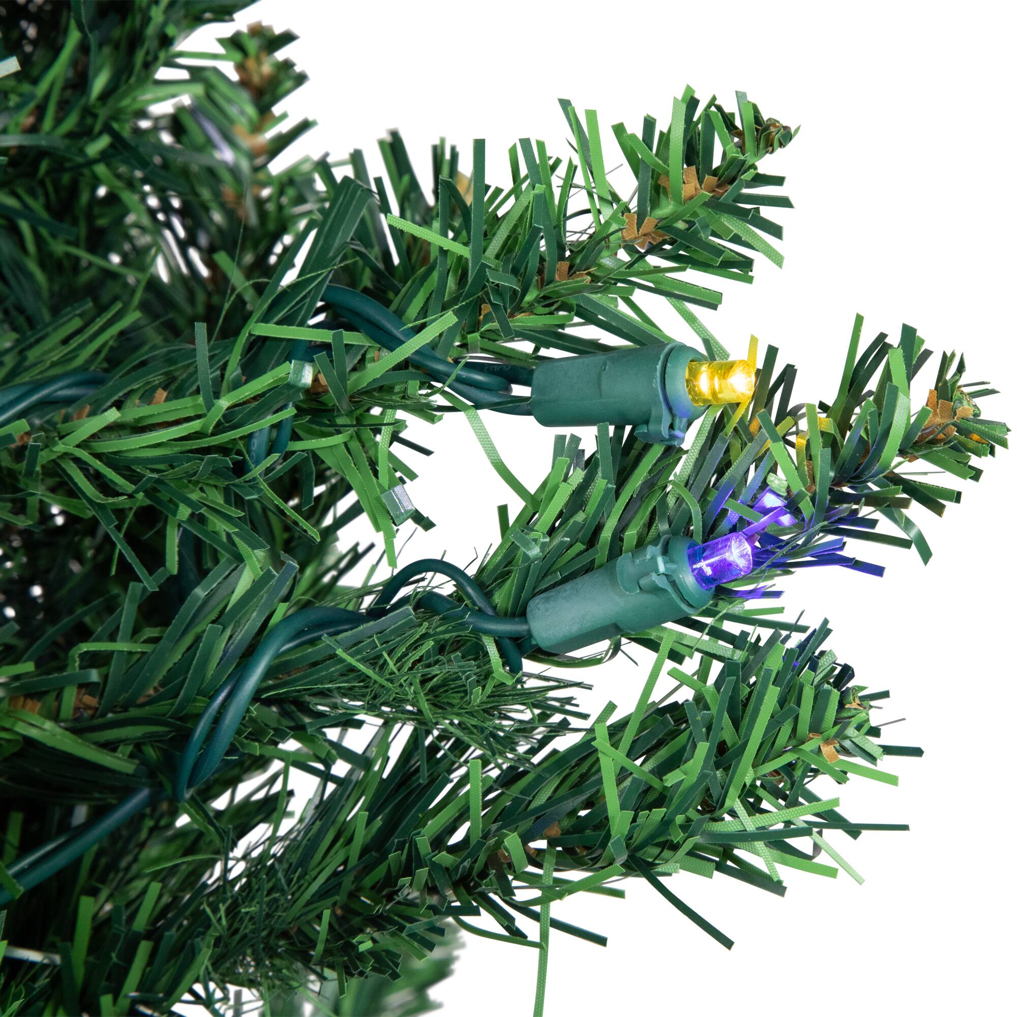 6ft. Pre-Lit Northern Balsam Fir Pencil Artificial Christmas Tree, Multicolor LED Lights