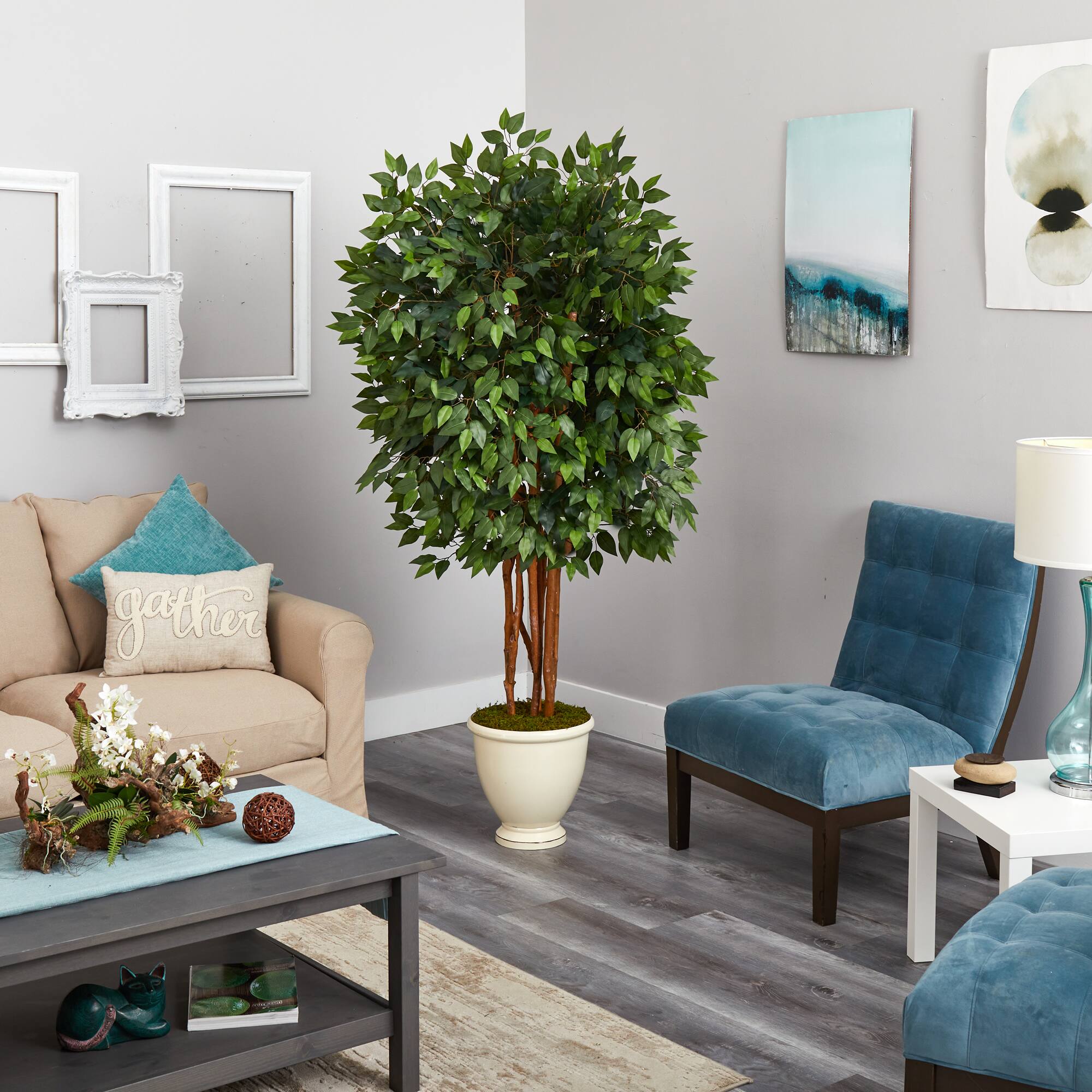 5.5ft. Super Deluxe Ficus Tree in Decorative Urn