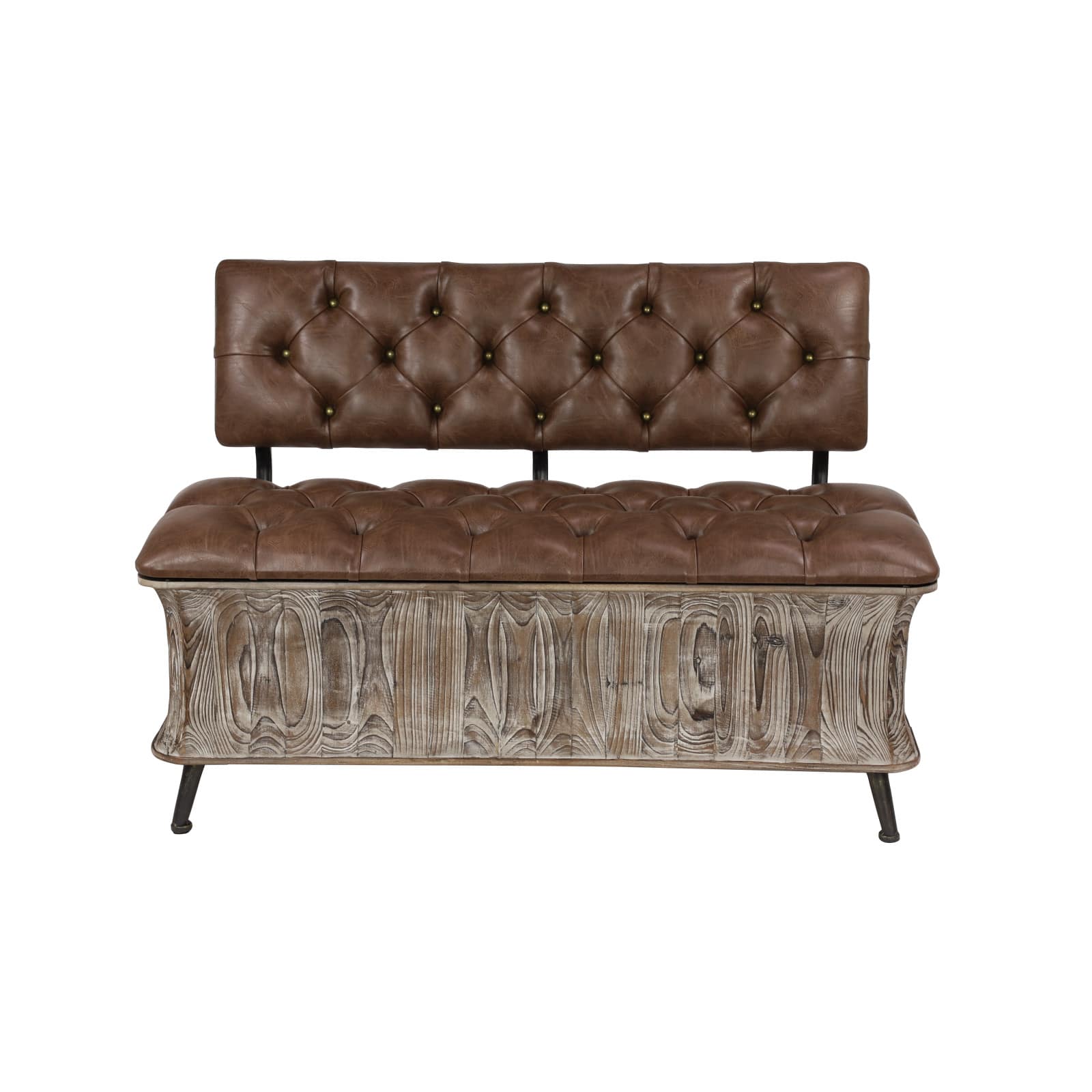 Brown Chinese Fir Rustic Bench, 32&#x22; x 47&#x22; x 20&#x22;