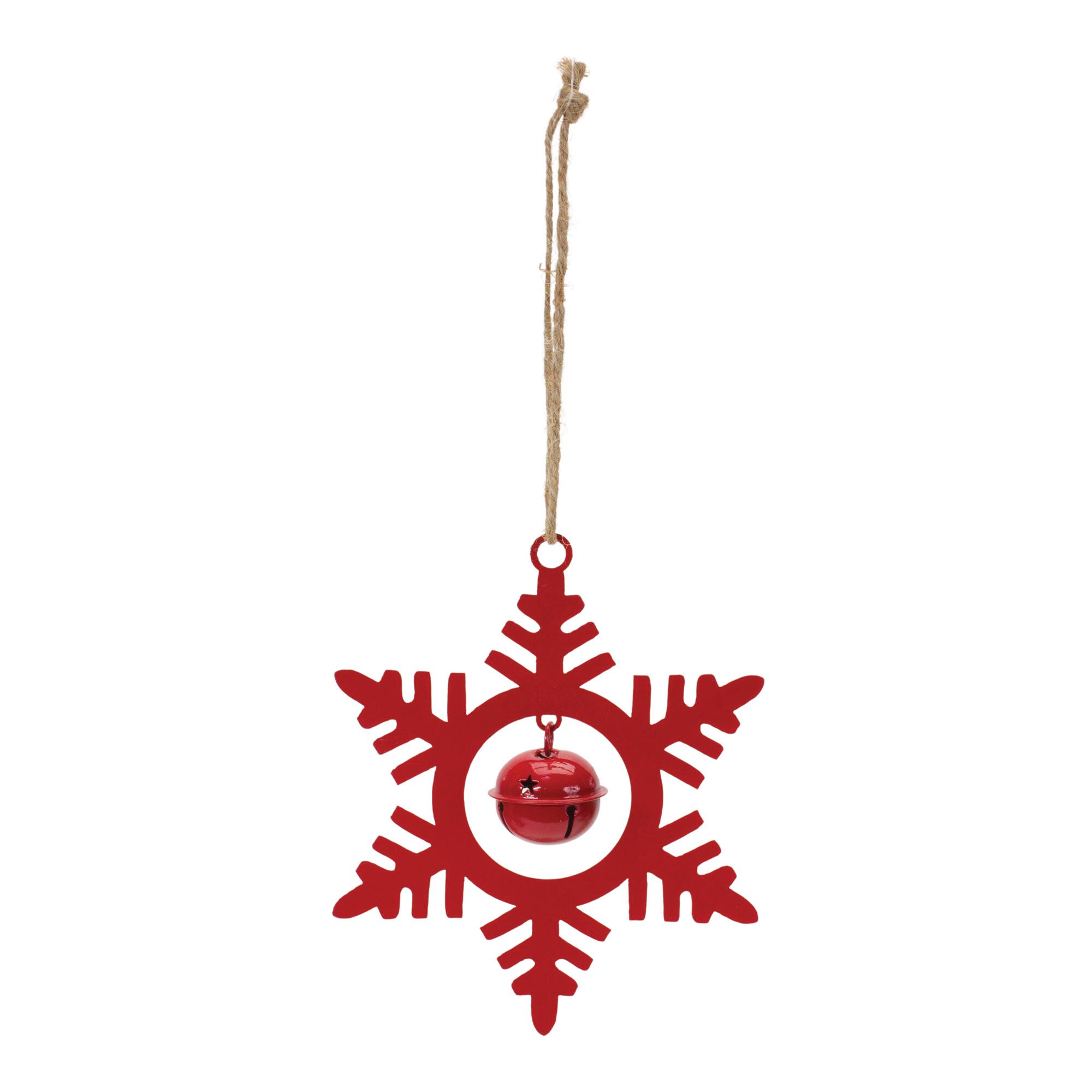 12ct. 6.5" Metal Snowflake with Bell Ornament Set