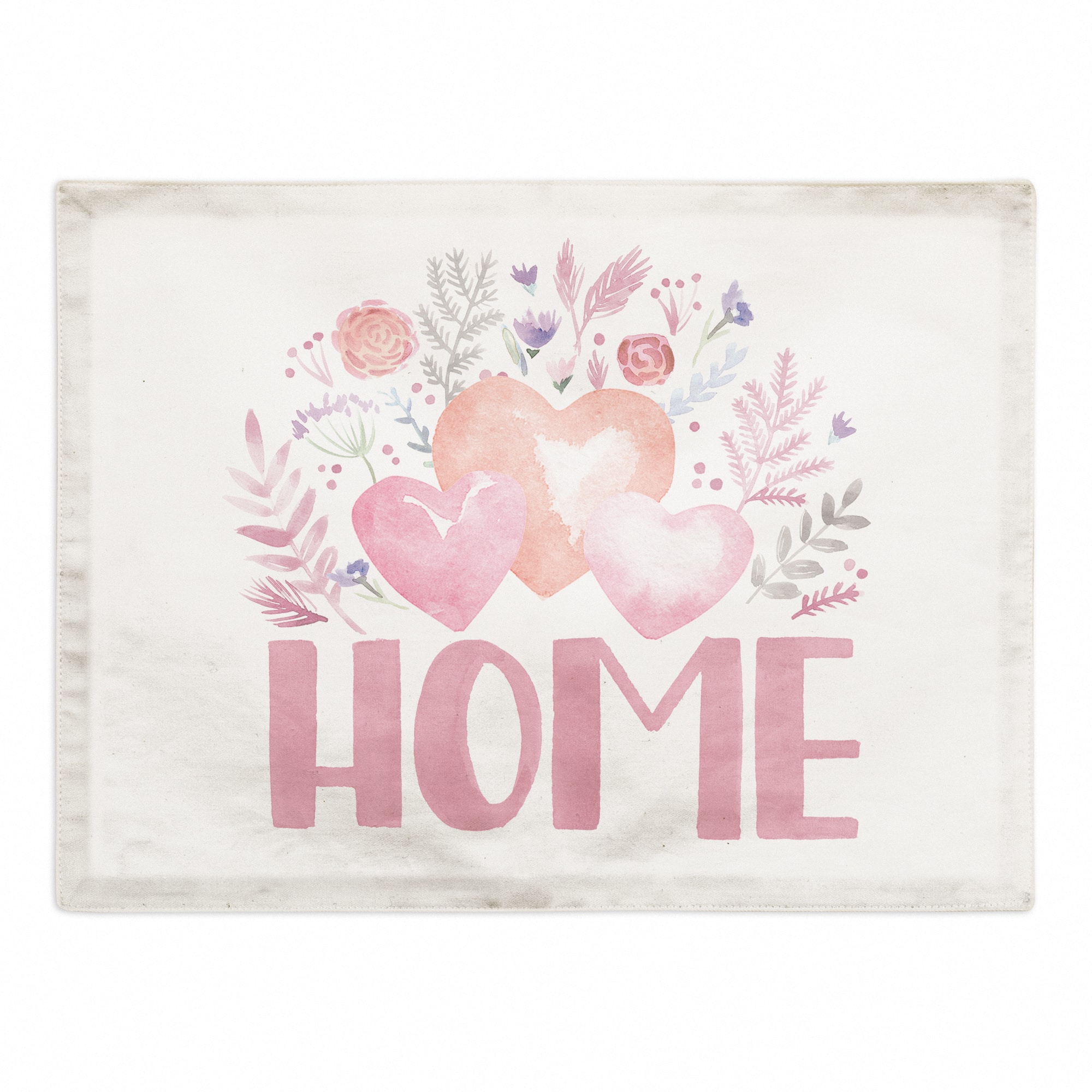Home Where Heart Is Floral Placemat 18x14 Cotton Twill Placemat