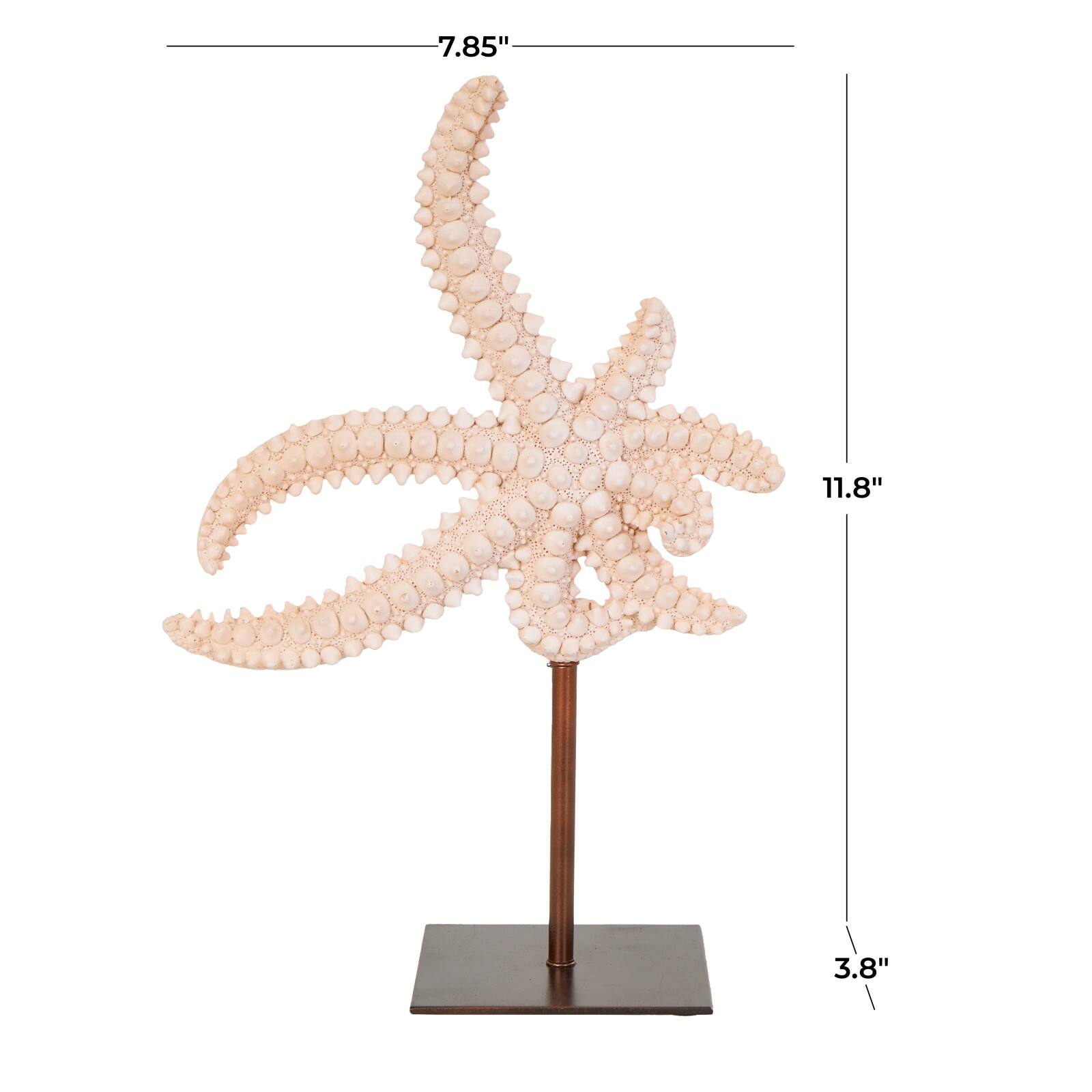 12" Pink Starfish Sculpture with Copper Stand