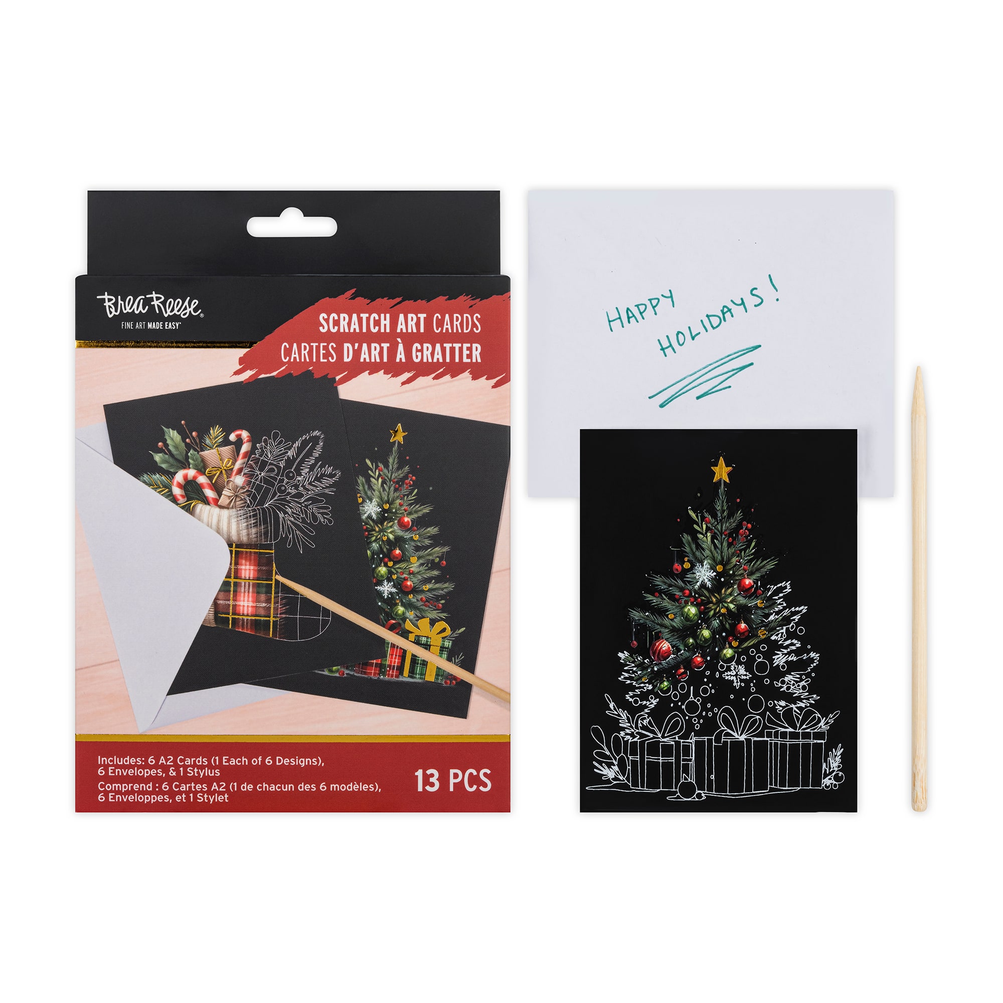 Brea Reese&#x2122; Rustic Christmas Scratch Art Card Kit