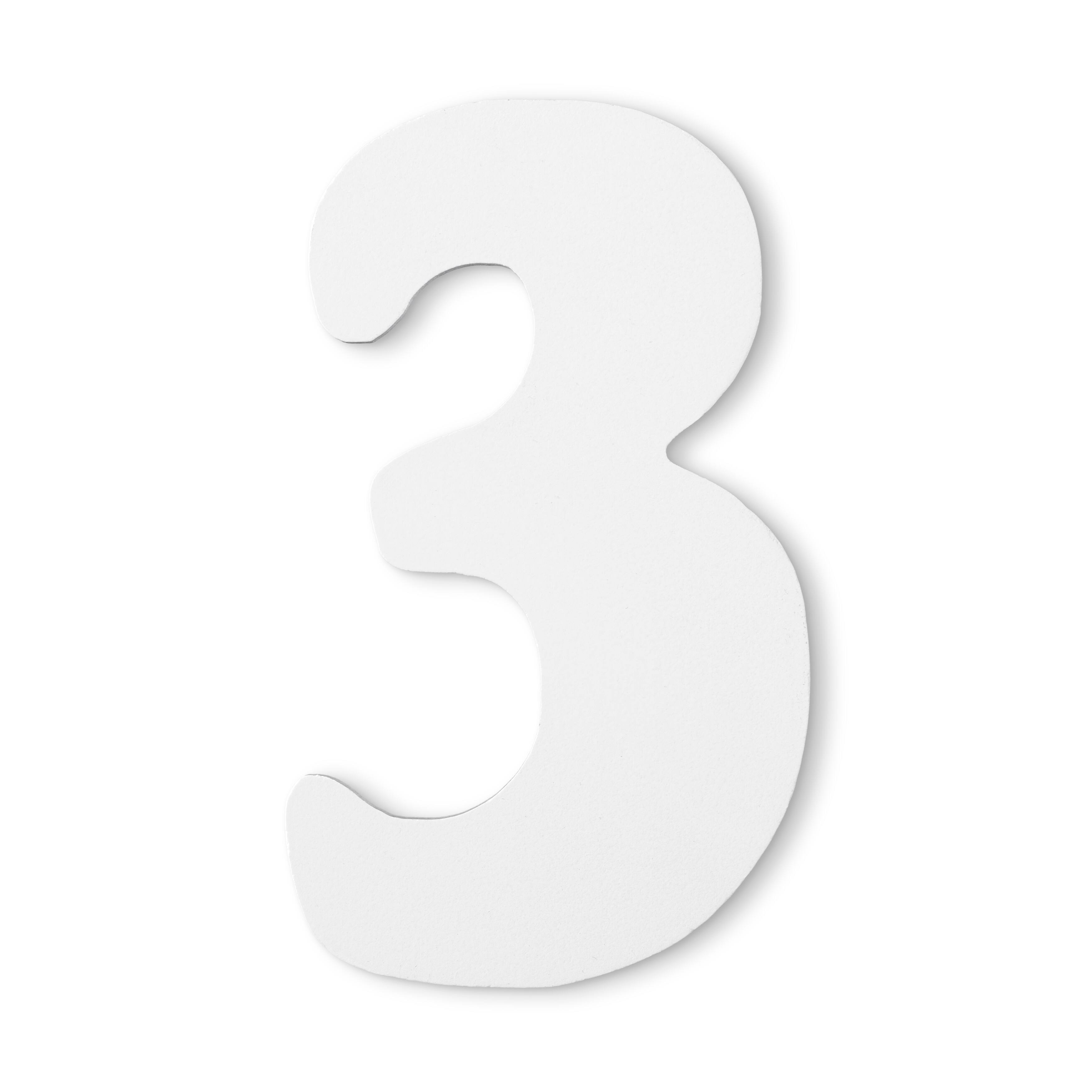6 White Wooden Number by Make Market | Numeral 3 | 6 in