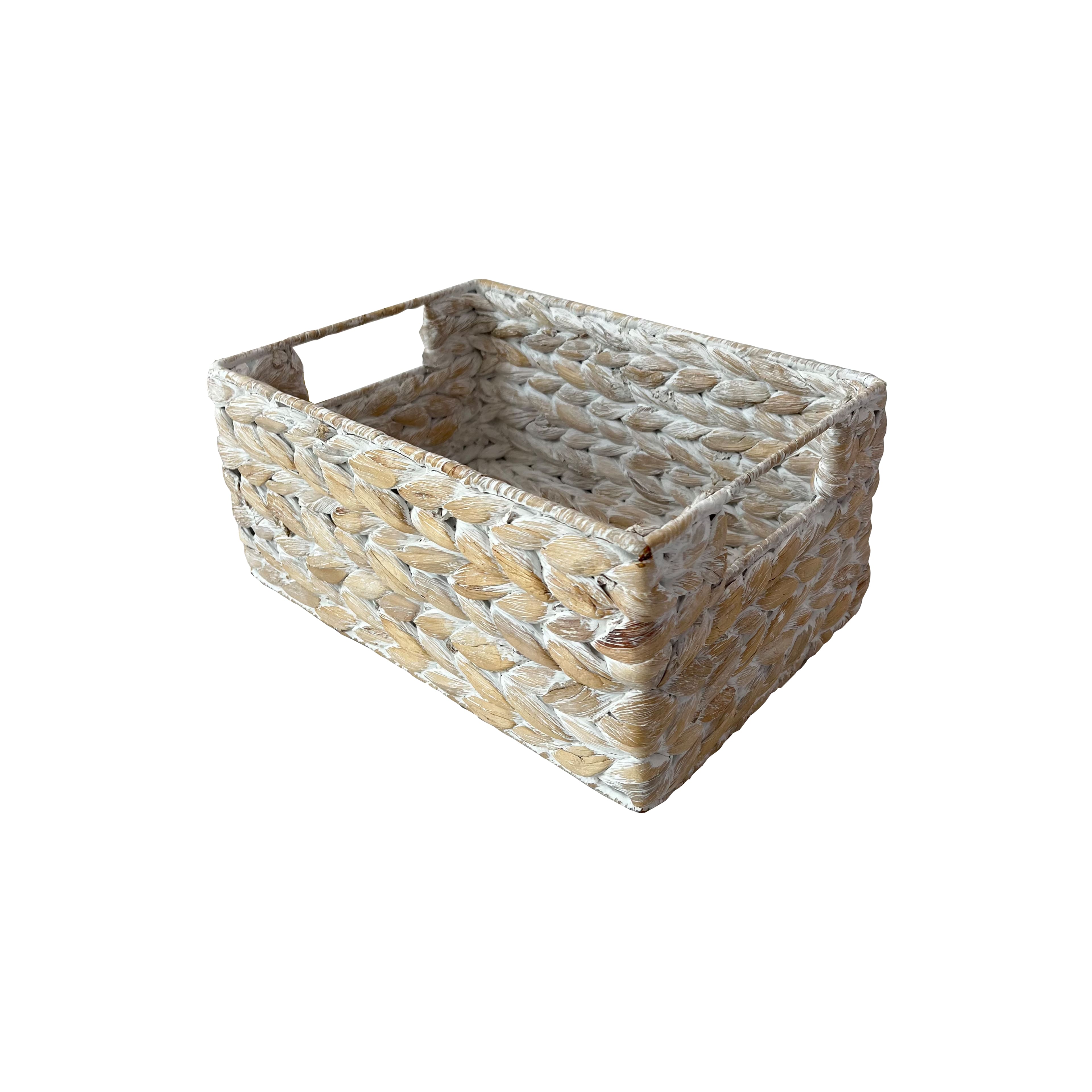 Small Whitewashed Rectangle Basket by Ashland&#xAE;