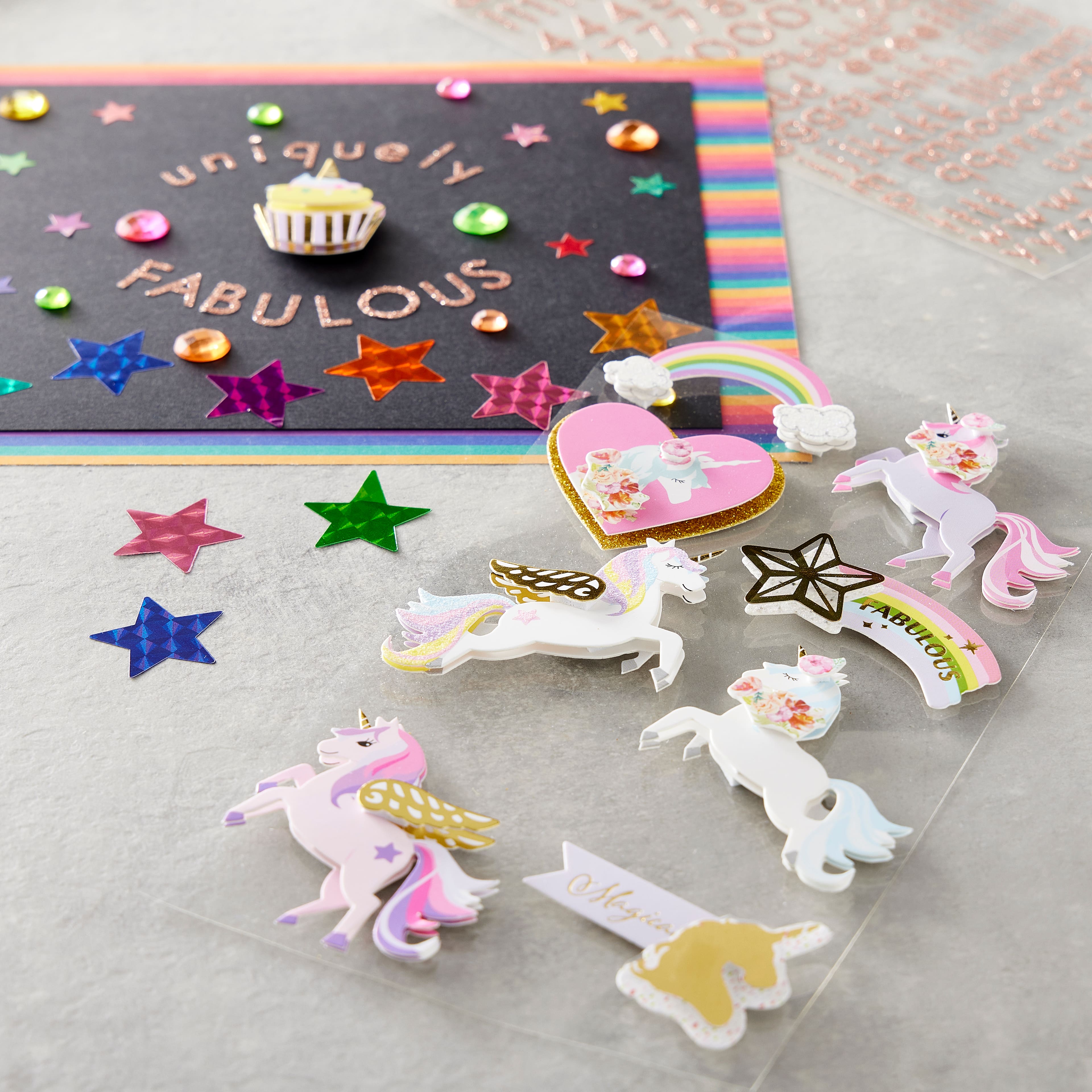 12 Pack: Unicorn Dimensional Stickers by Recollections™