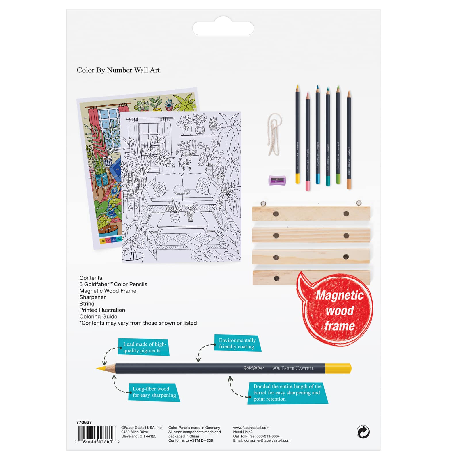 Faber-Castell&#xAE; Plant Room Color By Number Wall Art Kit