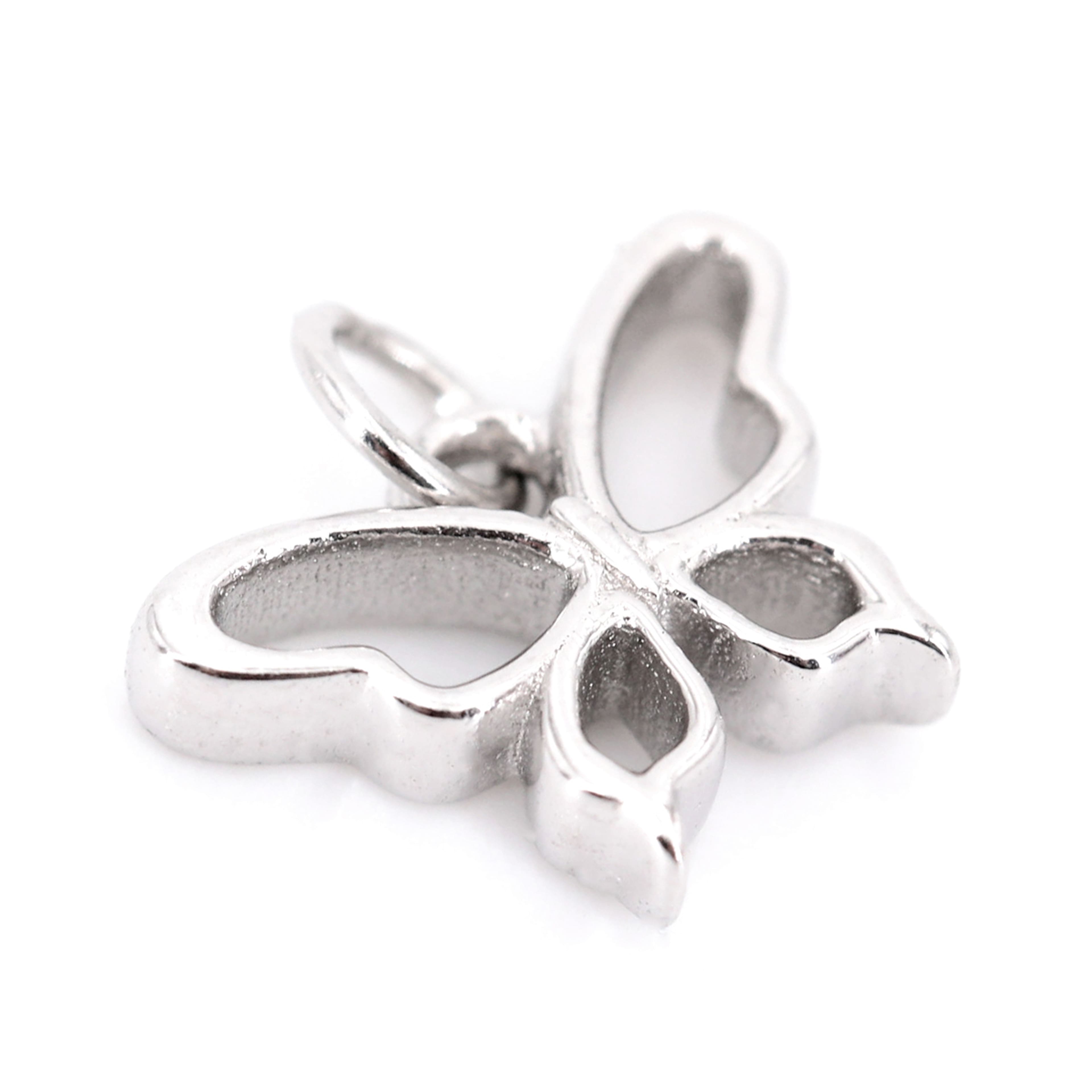 12 Pack: Sterling Silver Butterfly Icon Charm by Bead Landing™