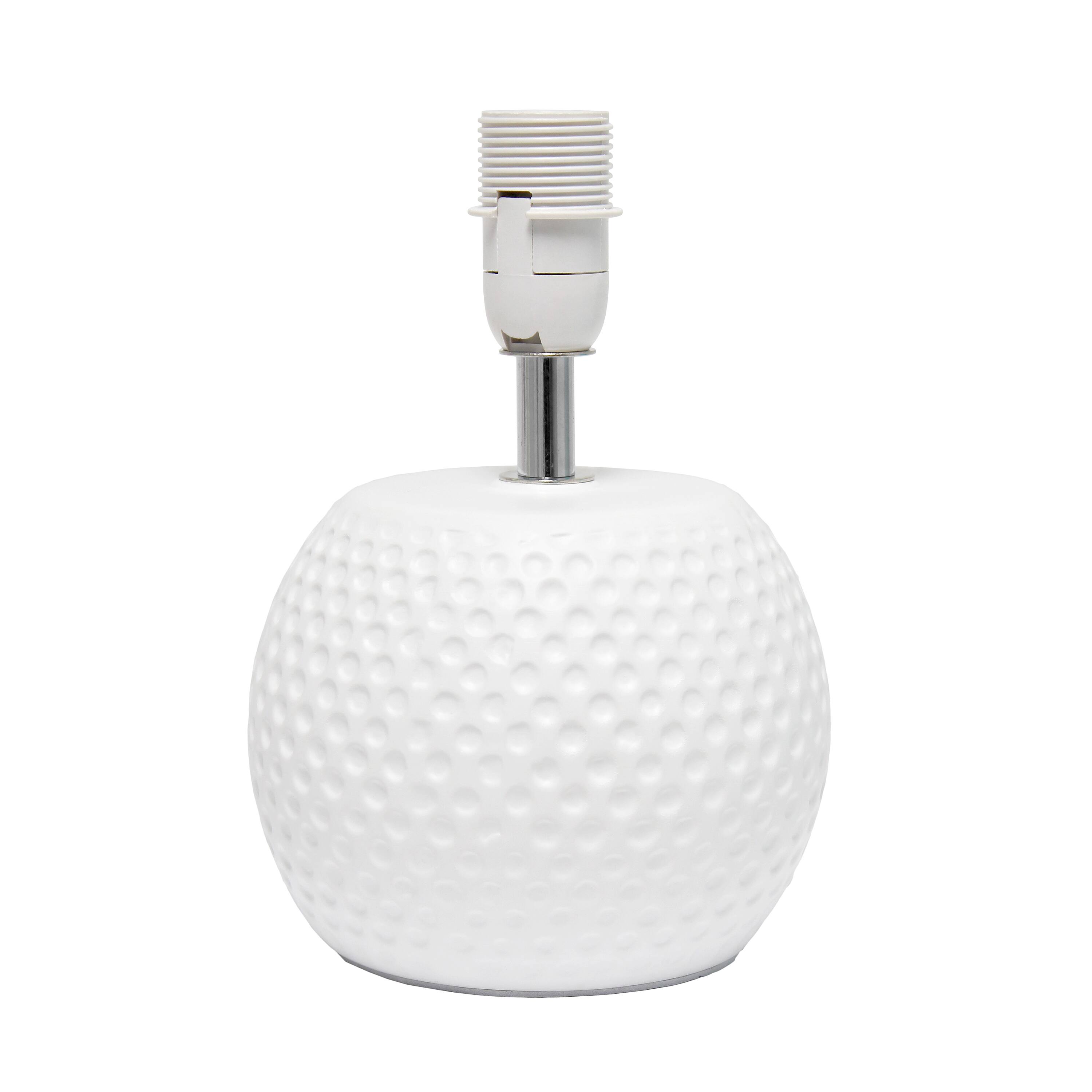 Simple Designs 11.5" Ceramic Table Lamp with Studded White Base